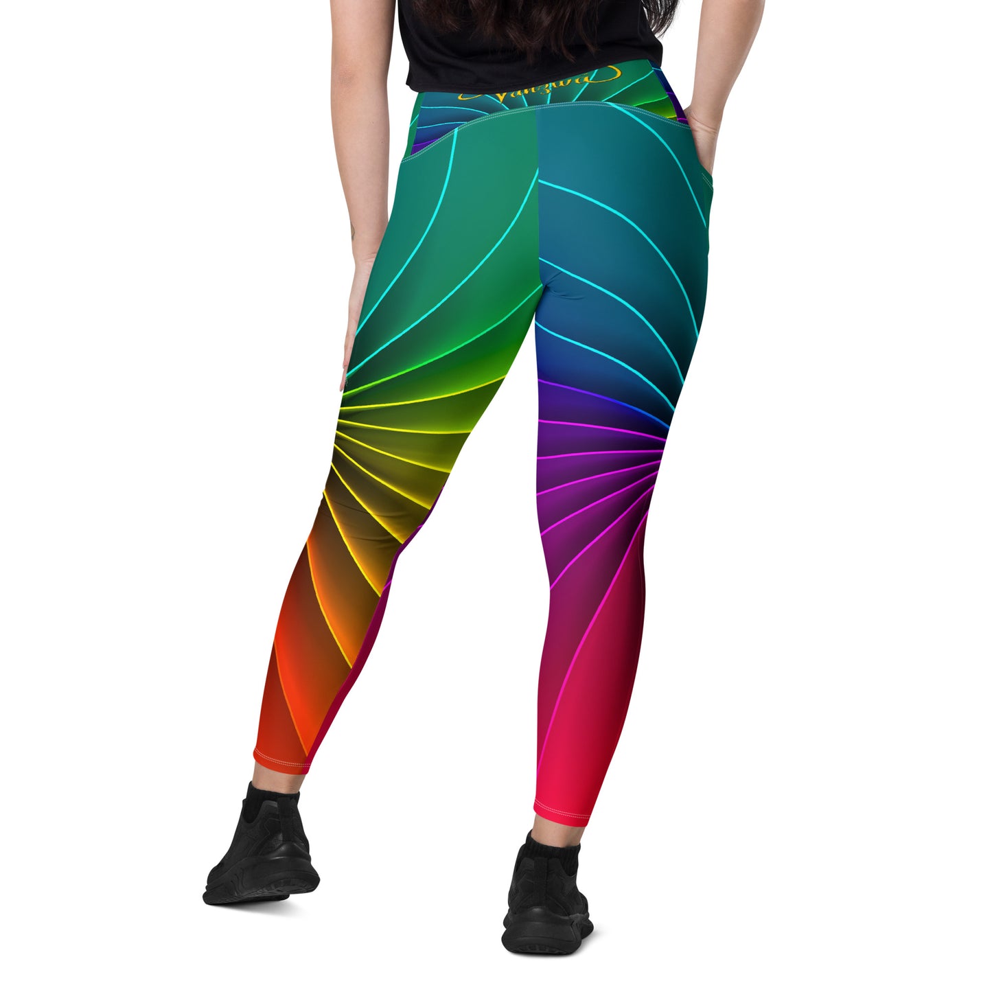 Crossover leggings with pockets