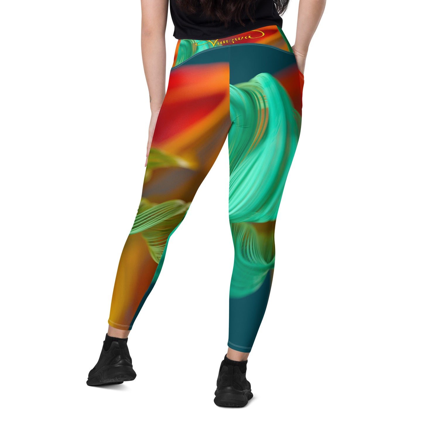 Crossover leggings with pockets