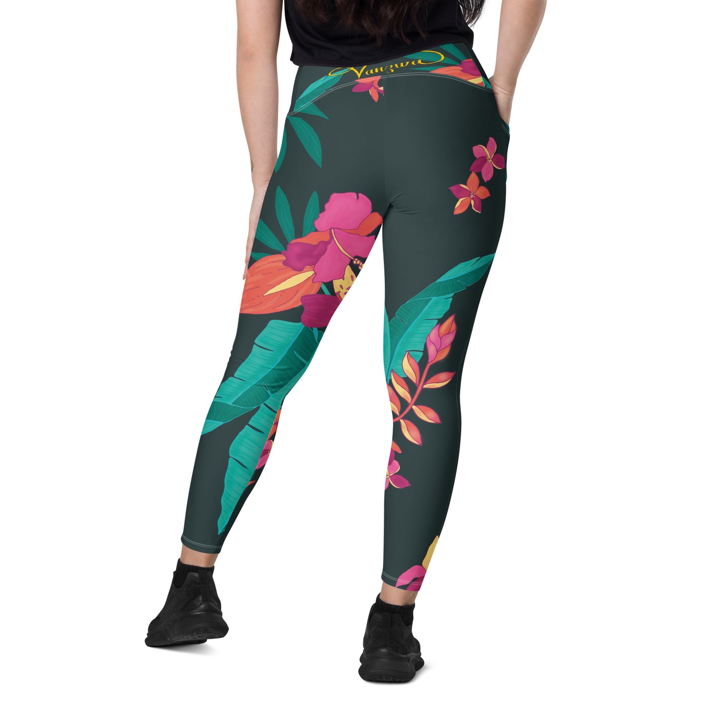 Crossover leggings with pockets