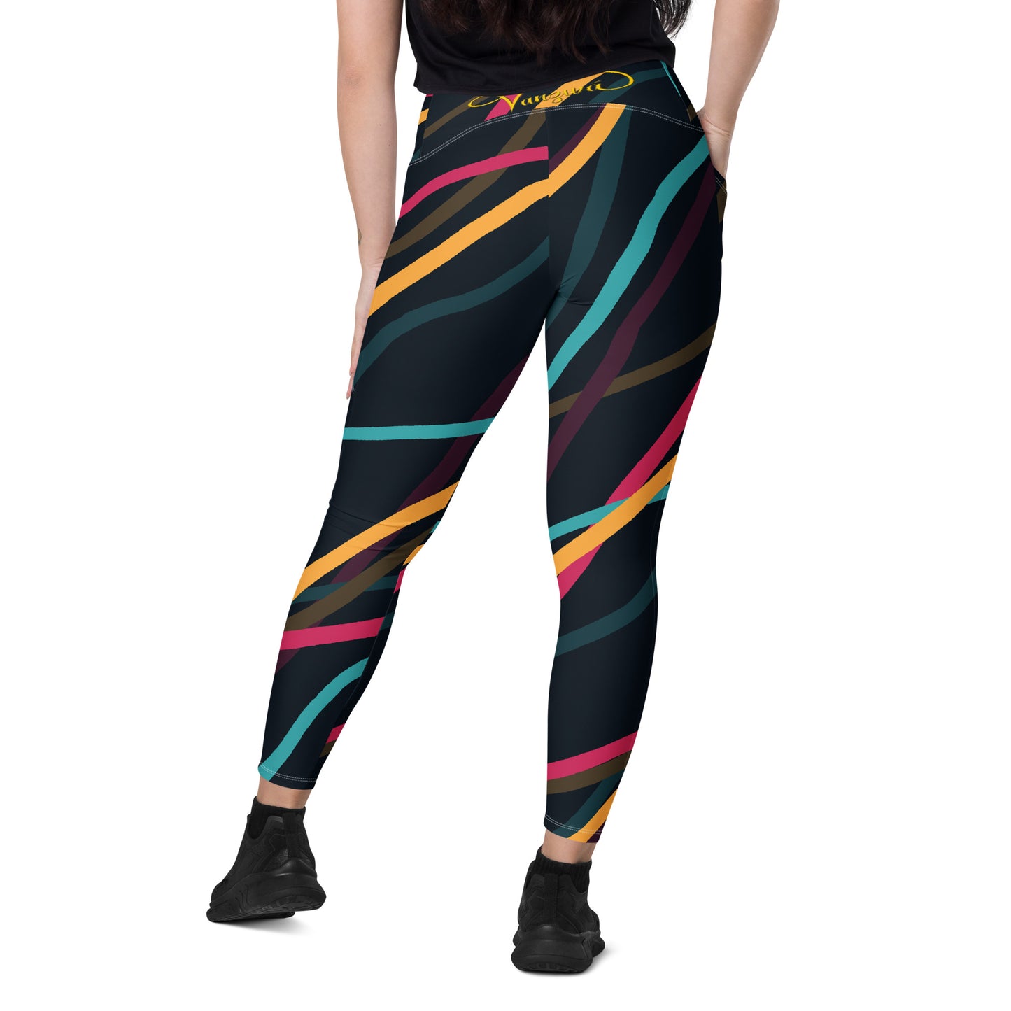 Crossover leggings with pockets