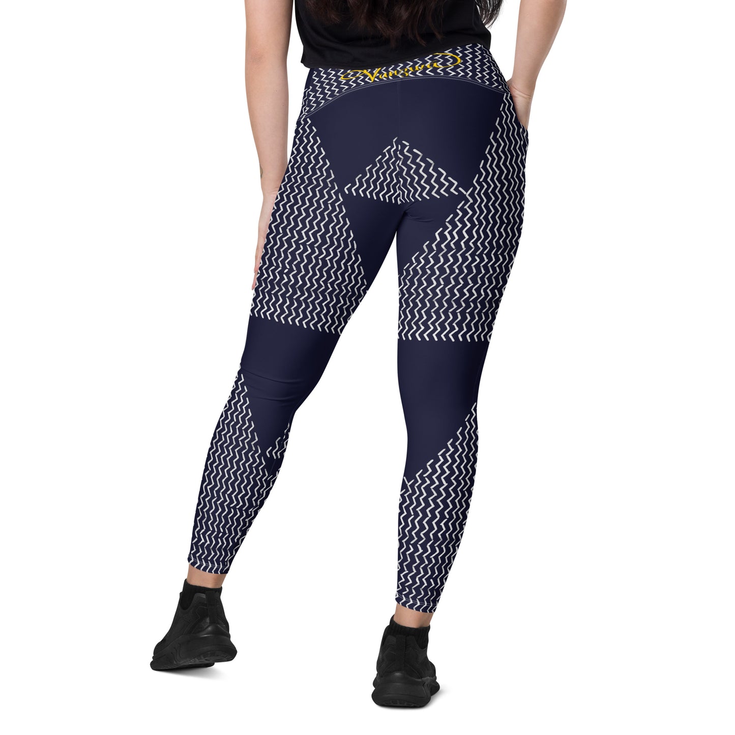 Crossover leggings with pockets