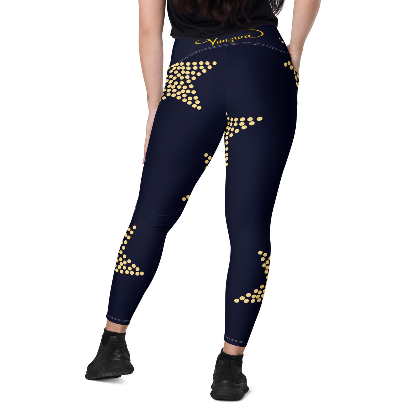 Crossover leggings with pockets