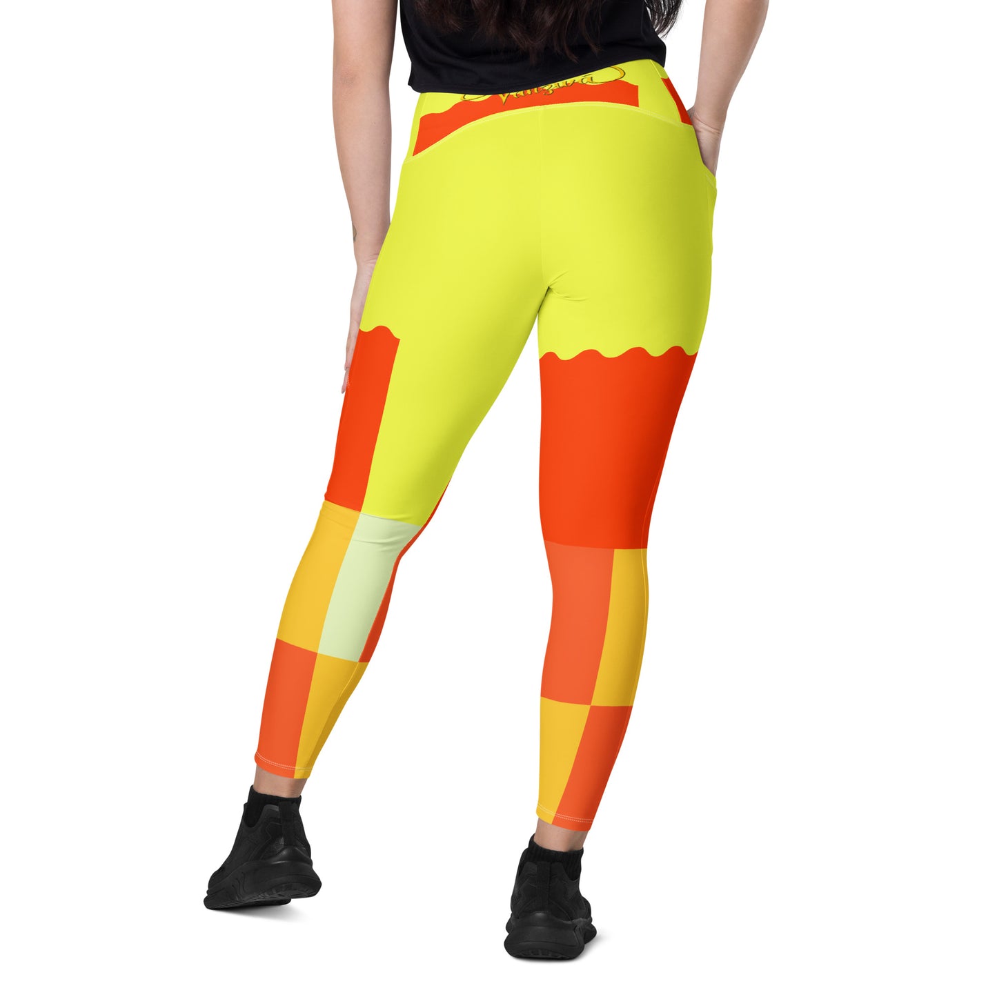 Crossover leggings with pockets