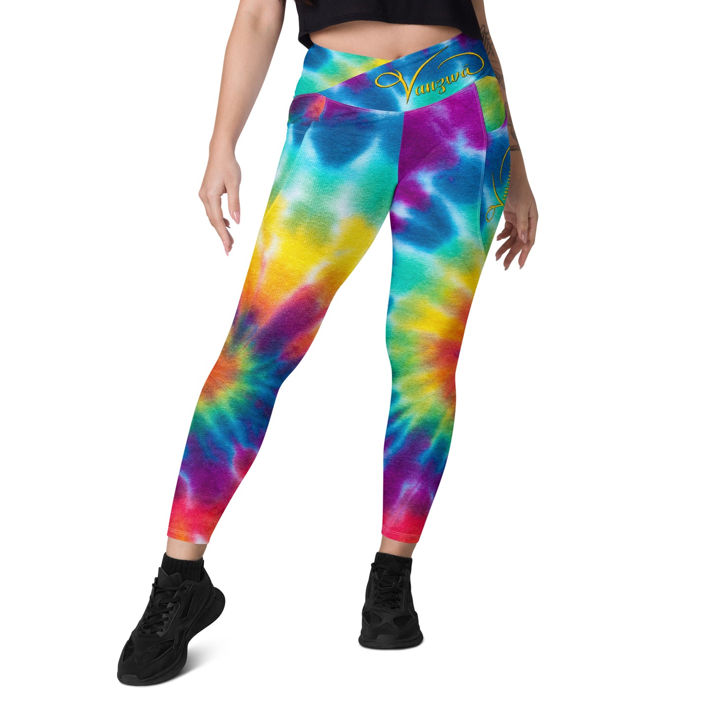 Crossover leggings with pockets