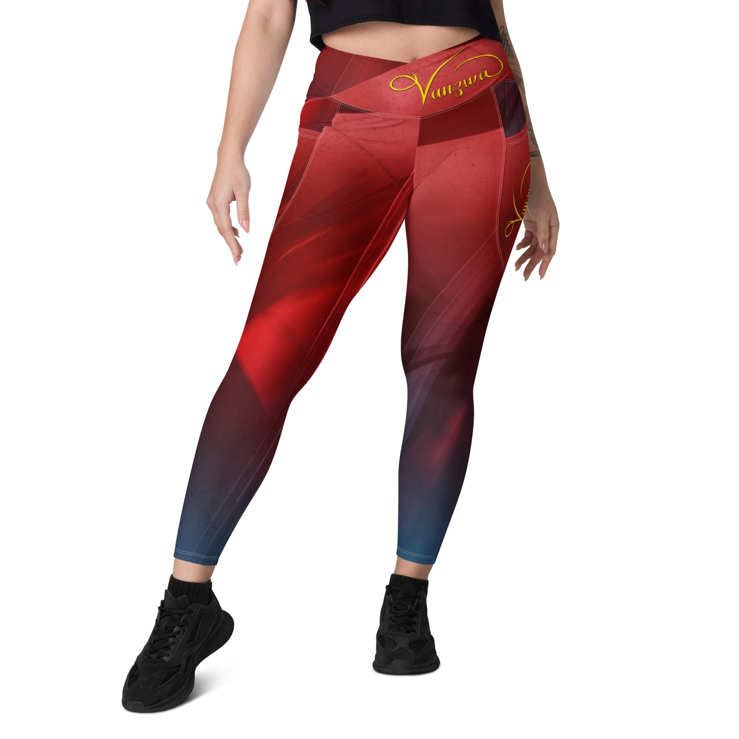 Crossover leggings with pockets