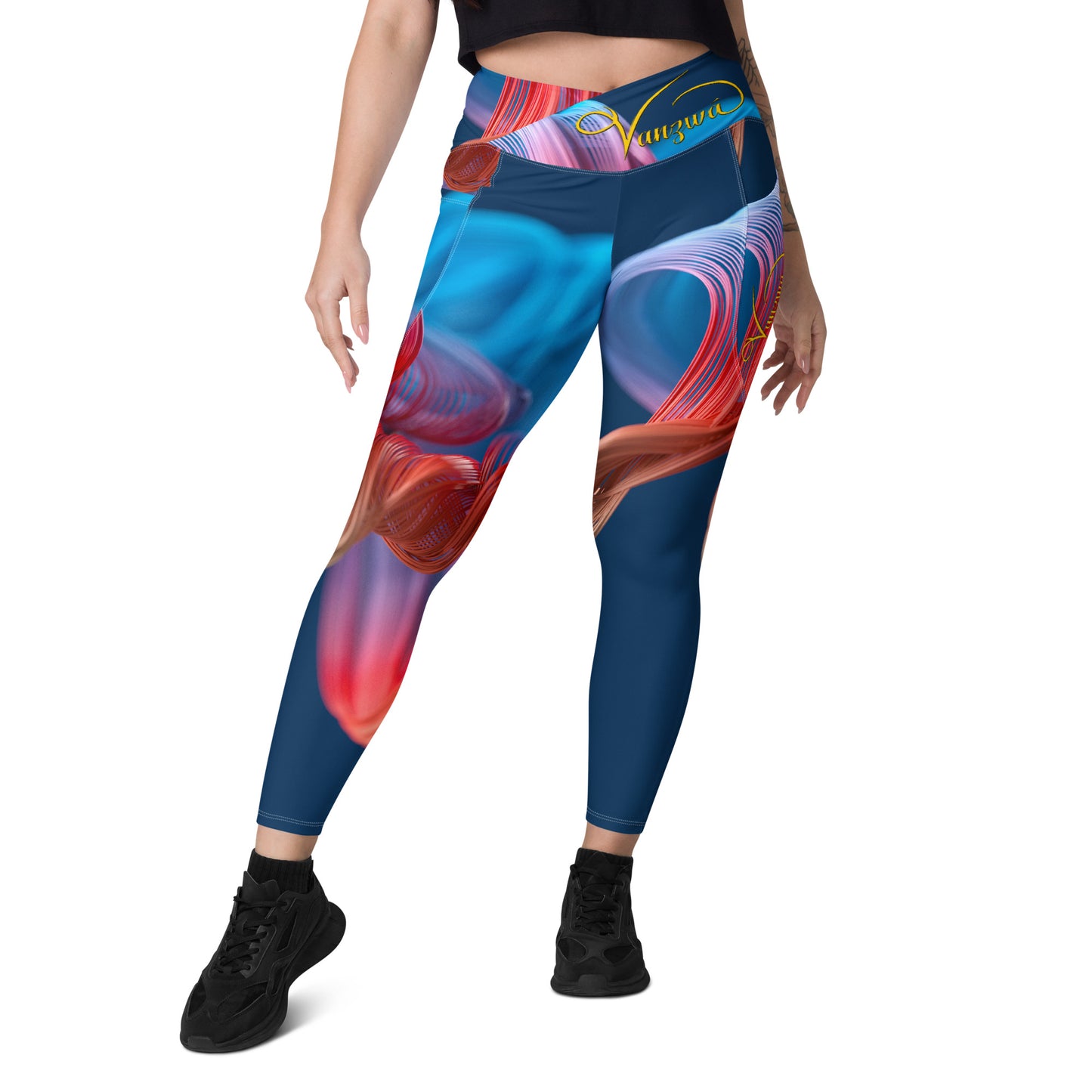 Crossover leggings with pockets