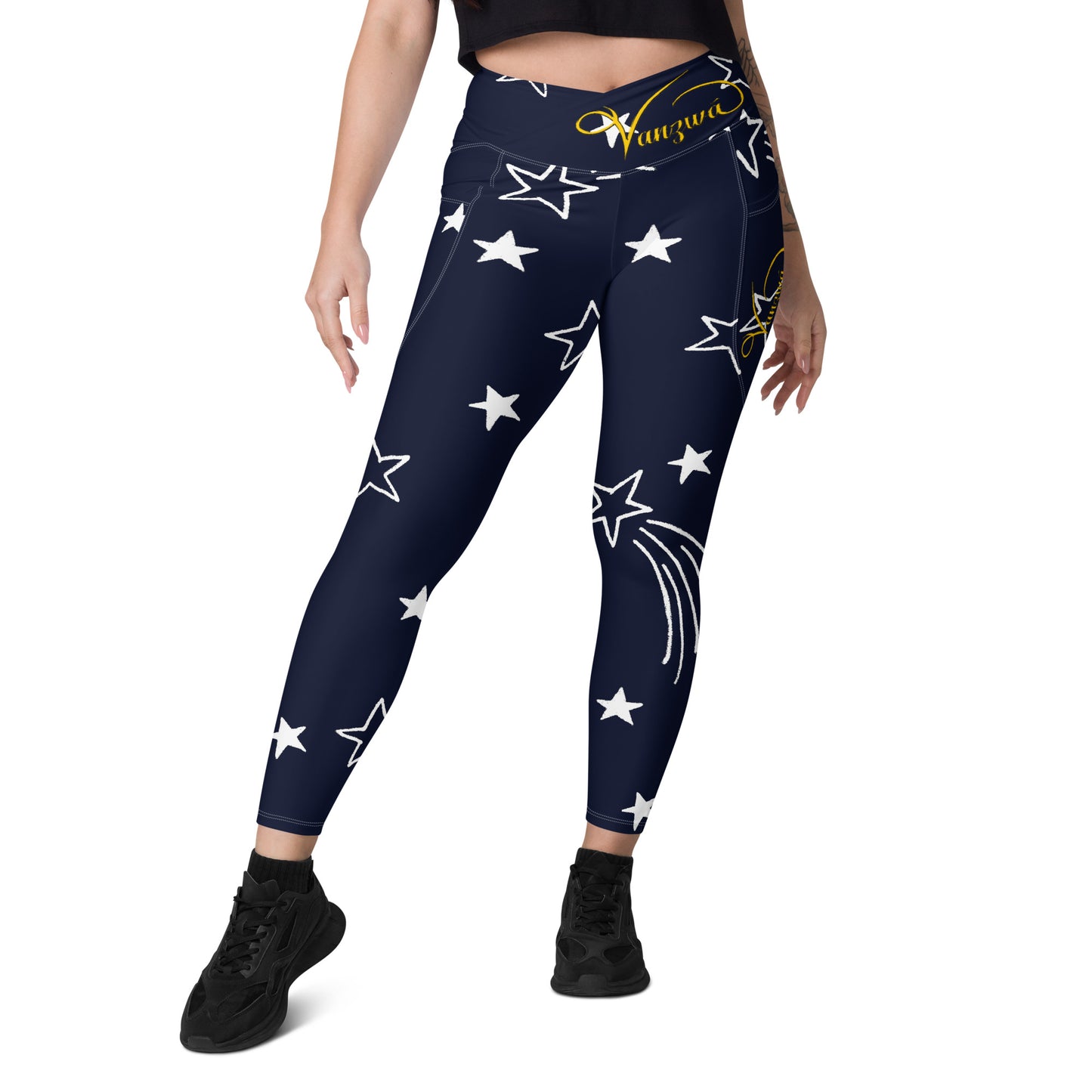 Crossover leggings with pockets