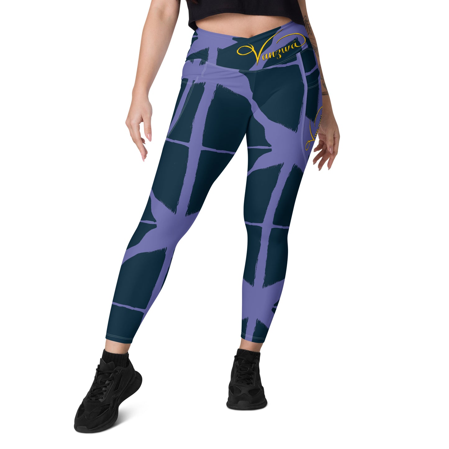 Crossover leggings with pockets