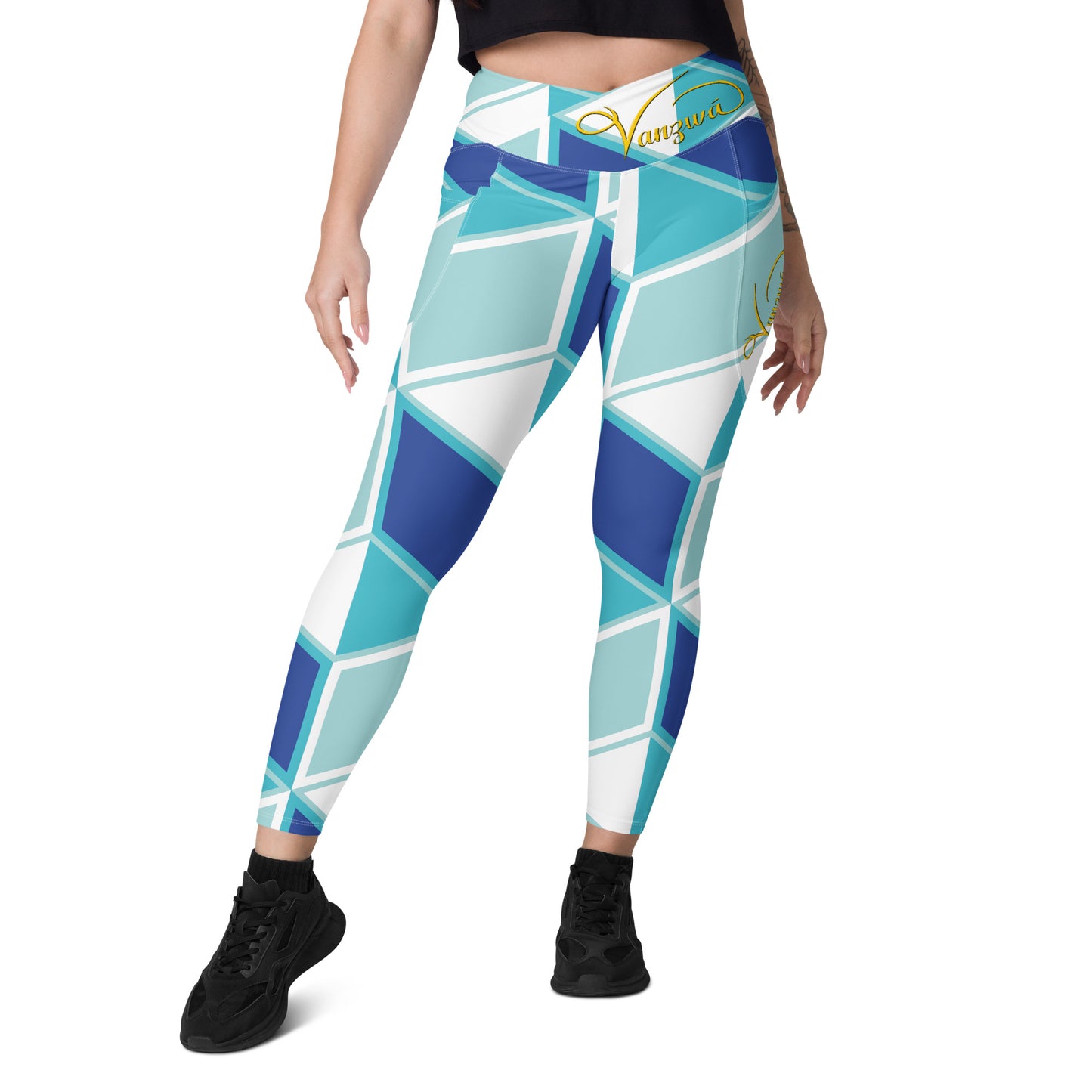 Crossover leggings with pockets