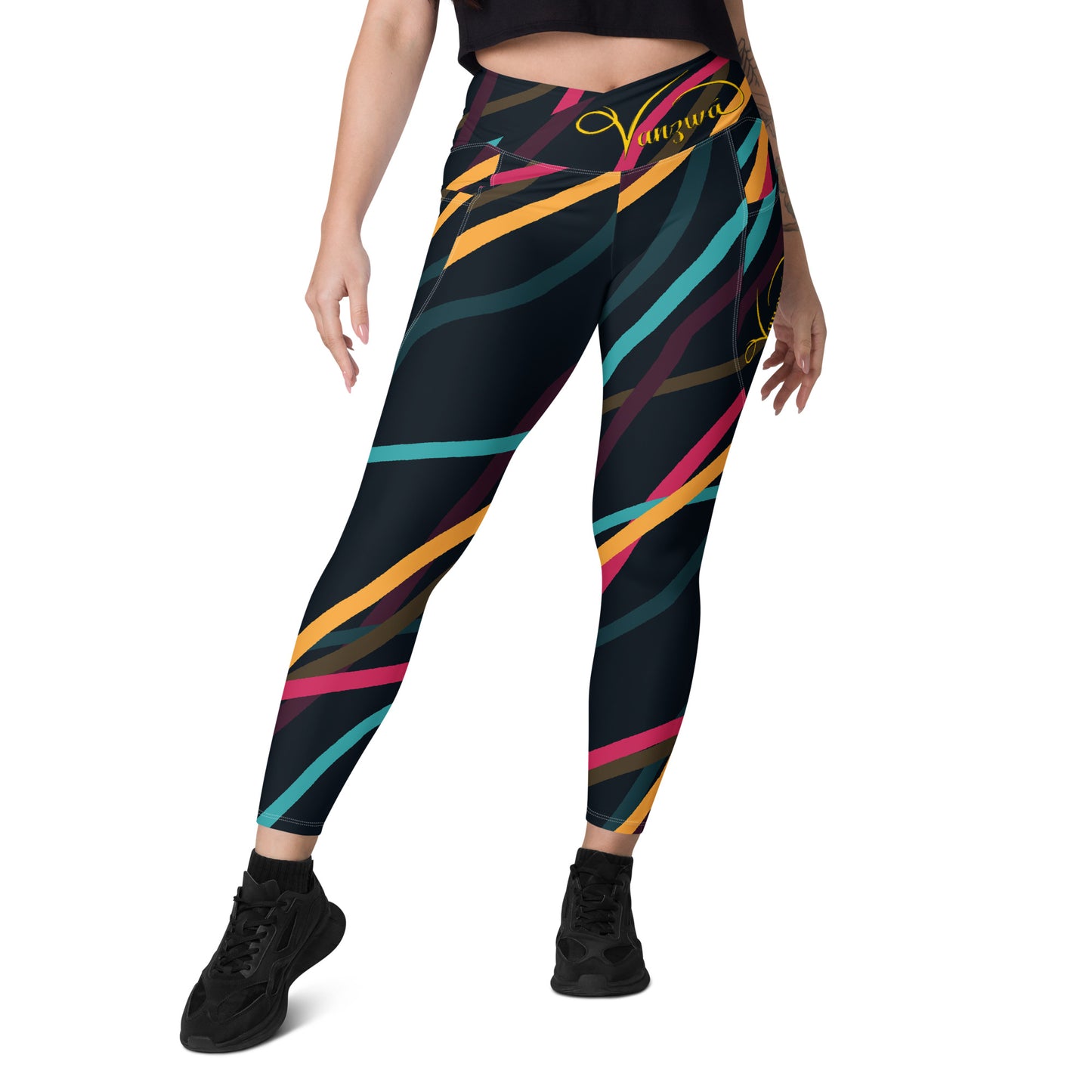 Crossover leggings with pockets