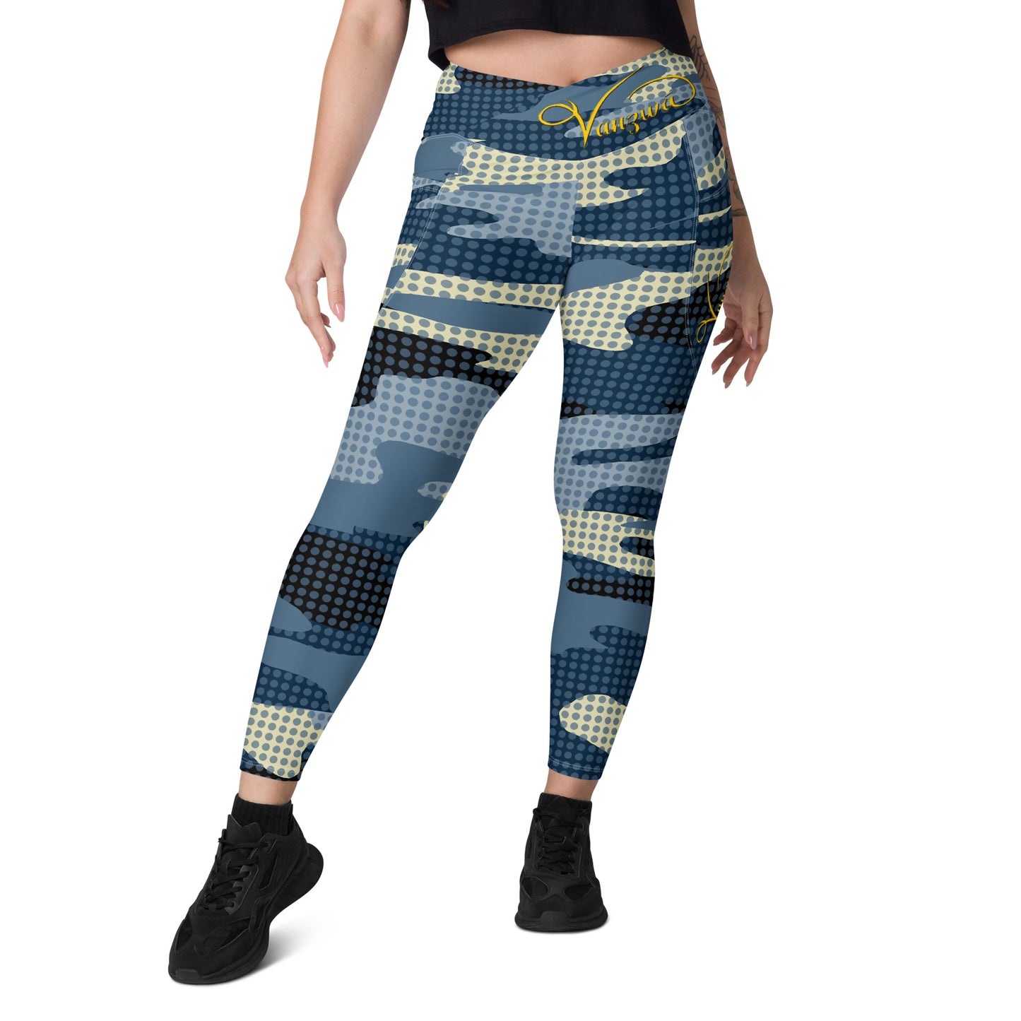 Crossover leggings with pockets