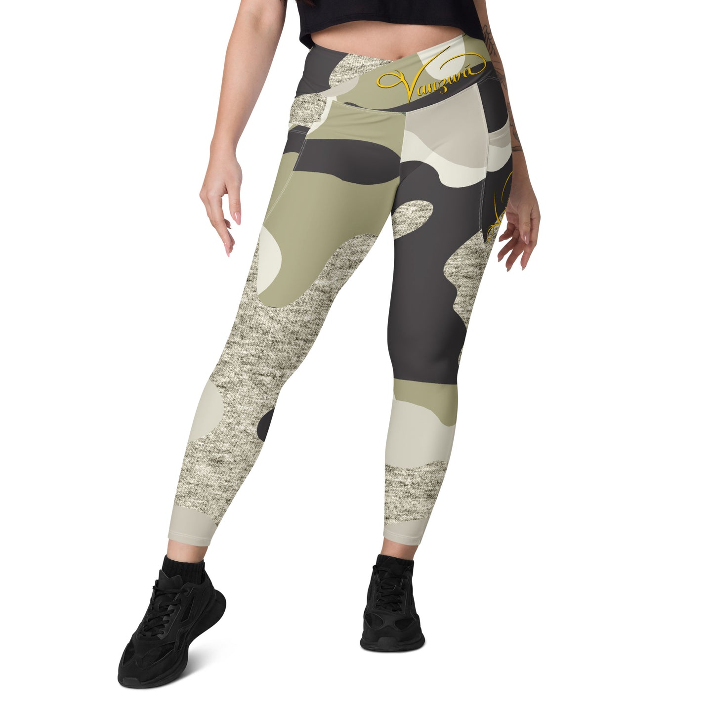 Crossover leggings with pockets