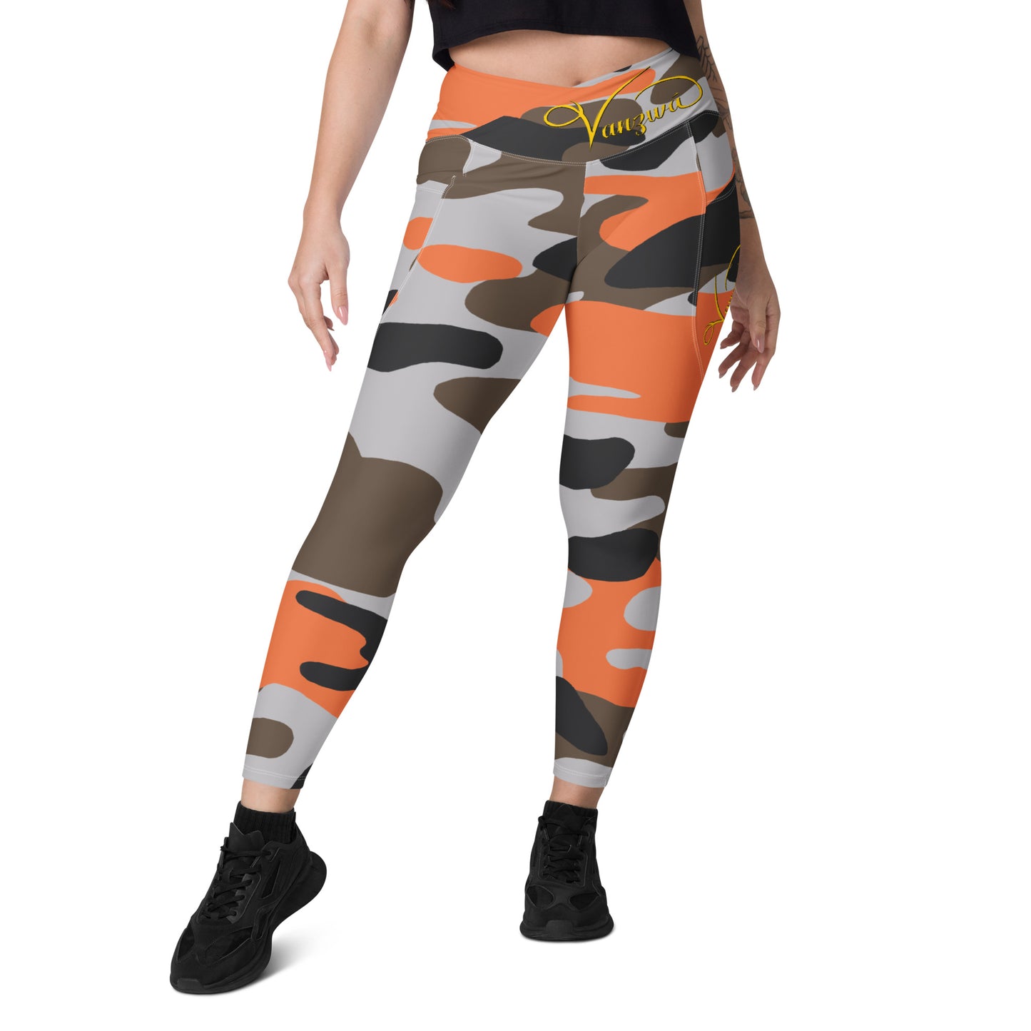 Crossover leggings with pockets