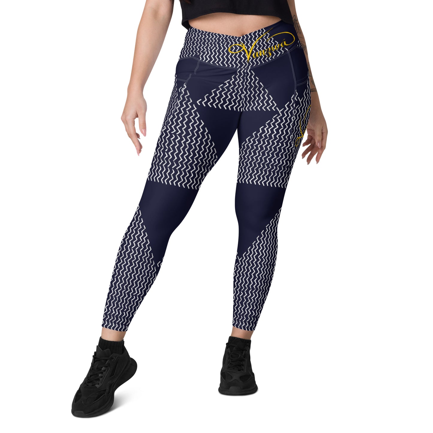 Crossover leggings with pockets