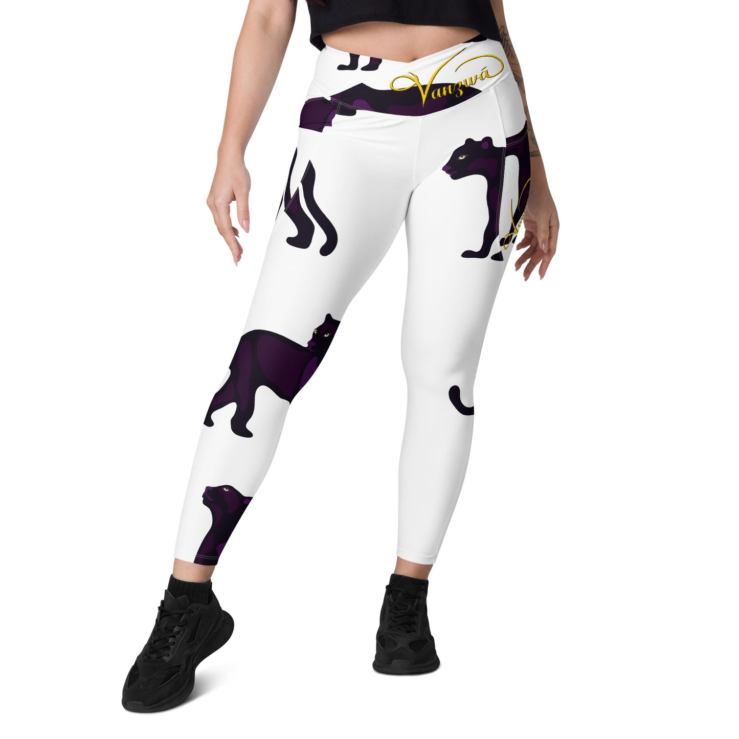 Crossover leggings with pockets