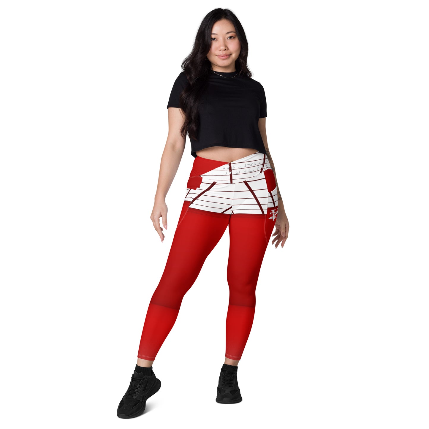 Crossover leggings with pockets