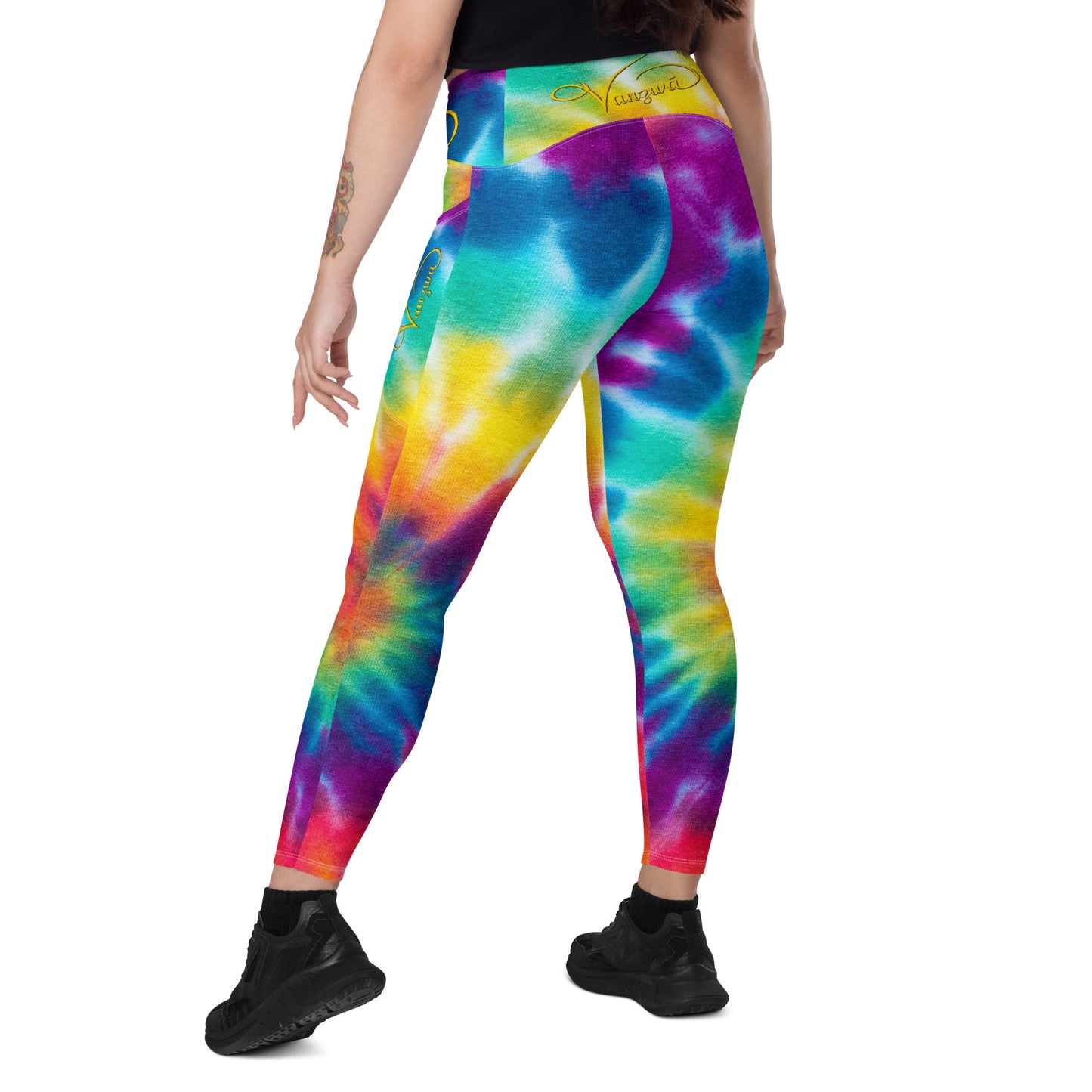 Crossover leggings with pockets