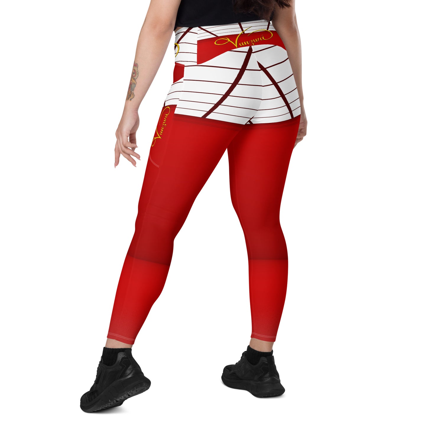 Crossover leggings with pockets