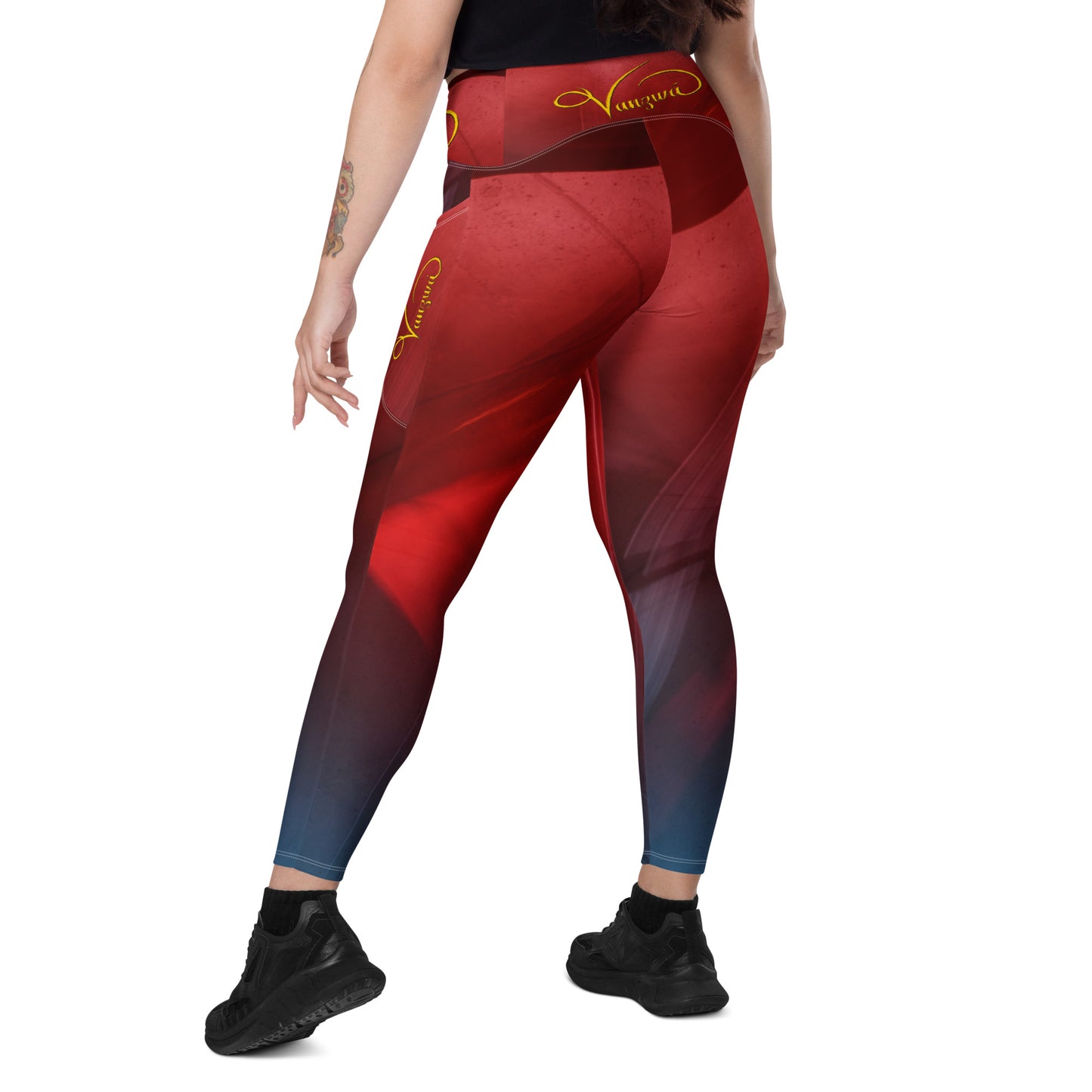 Crossover leggings with pockets