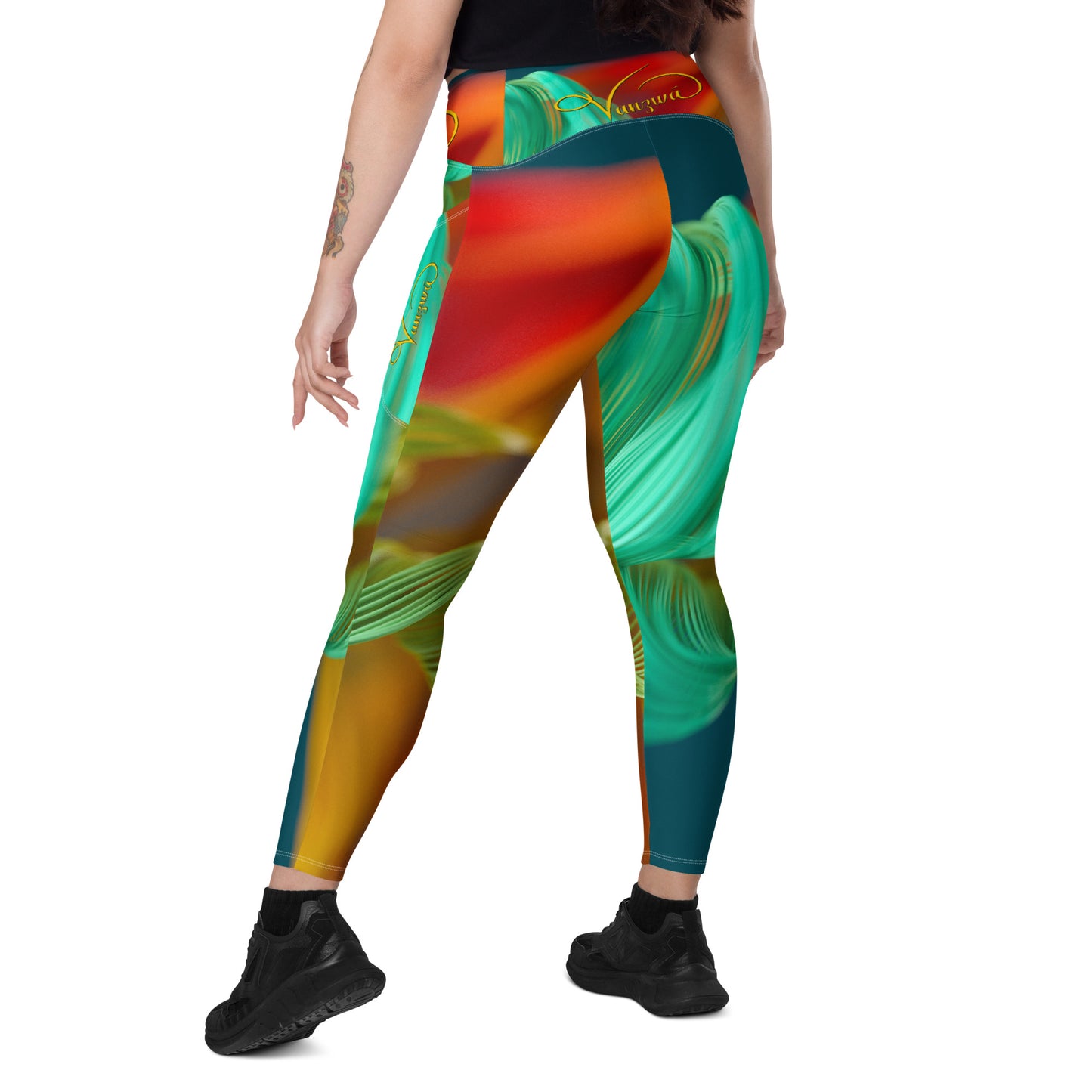 Crossover leggings with pockets