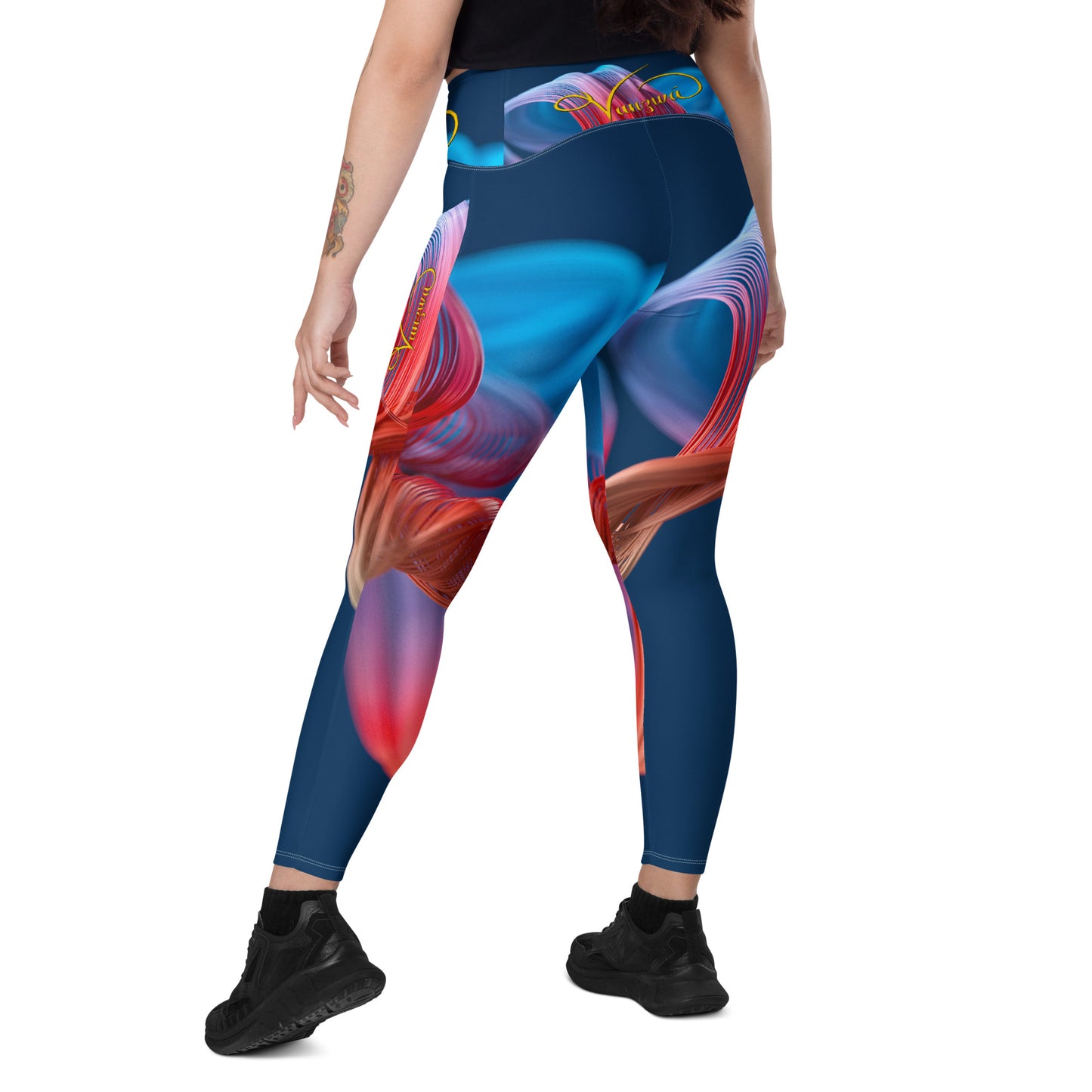 Crossover leggings with pockets