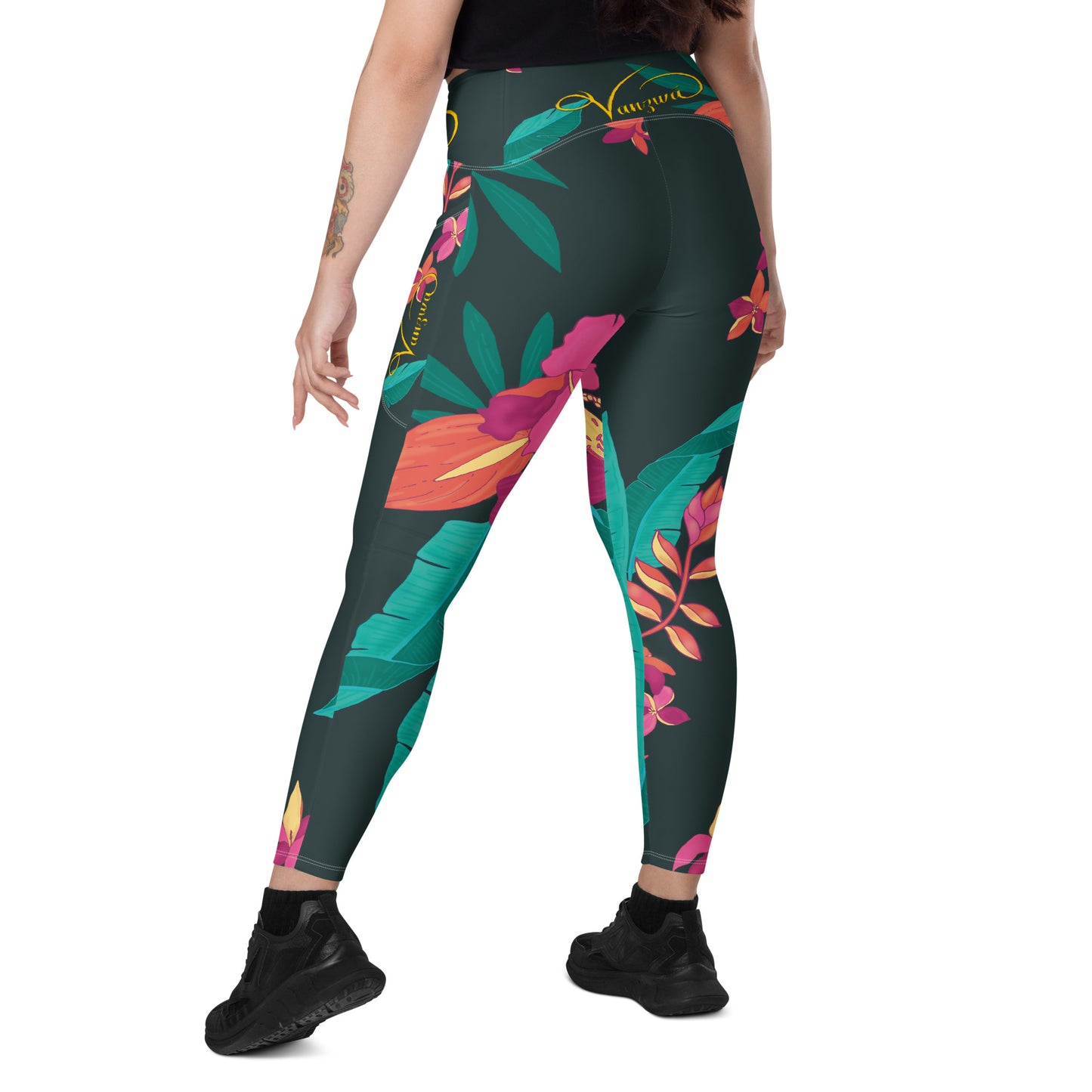 Crossover leggings with pockets