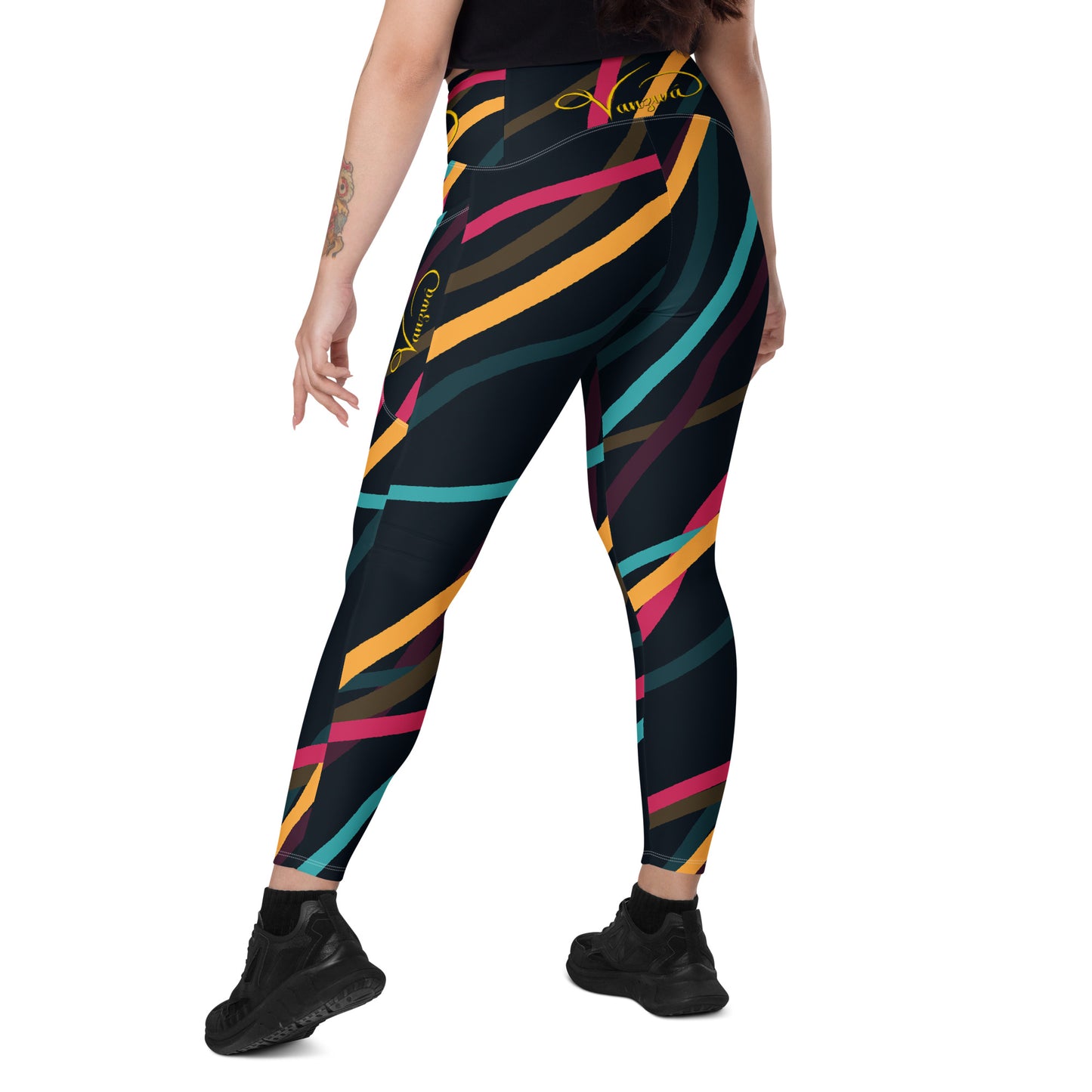 Crossover leggings with pockets