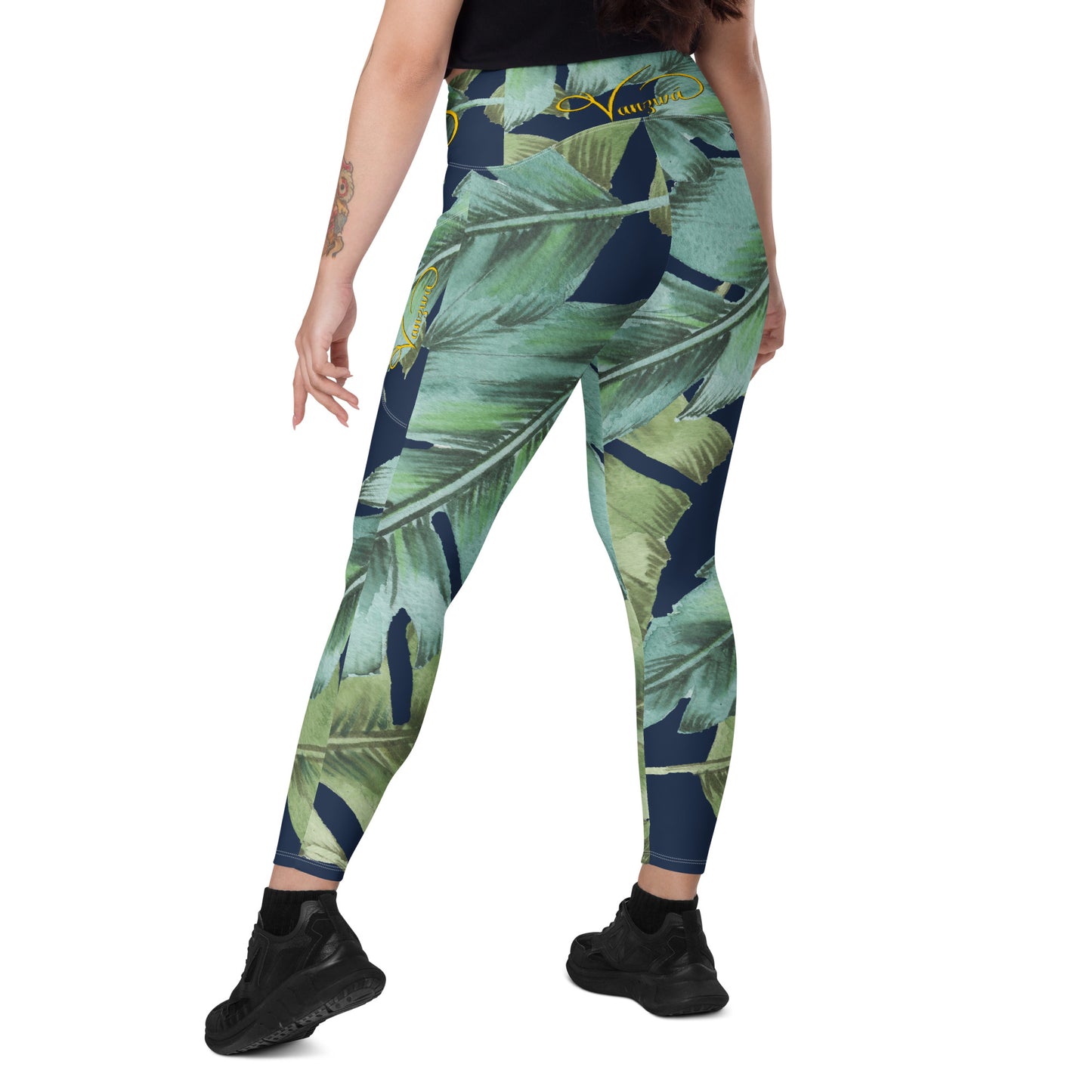 Crossover leggings with pockets