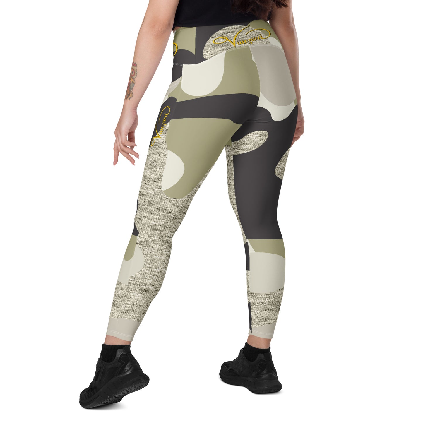 Crossover leggings with pockets