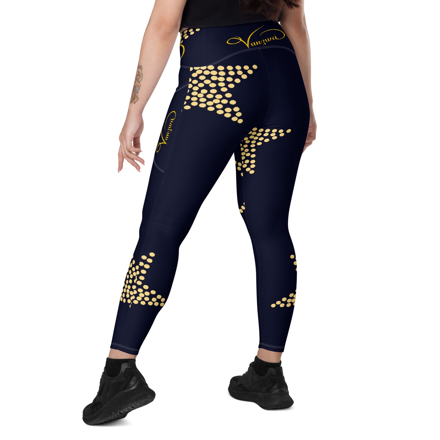 Crossover leggings with pockets