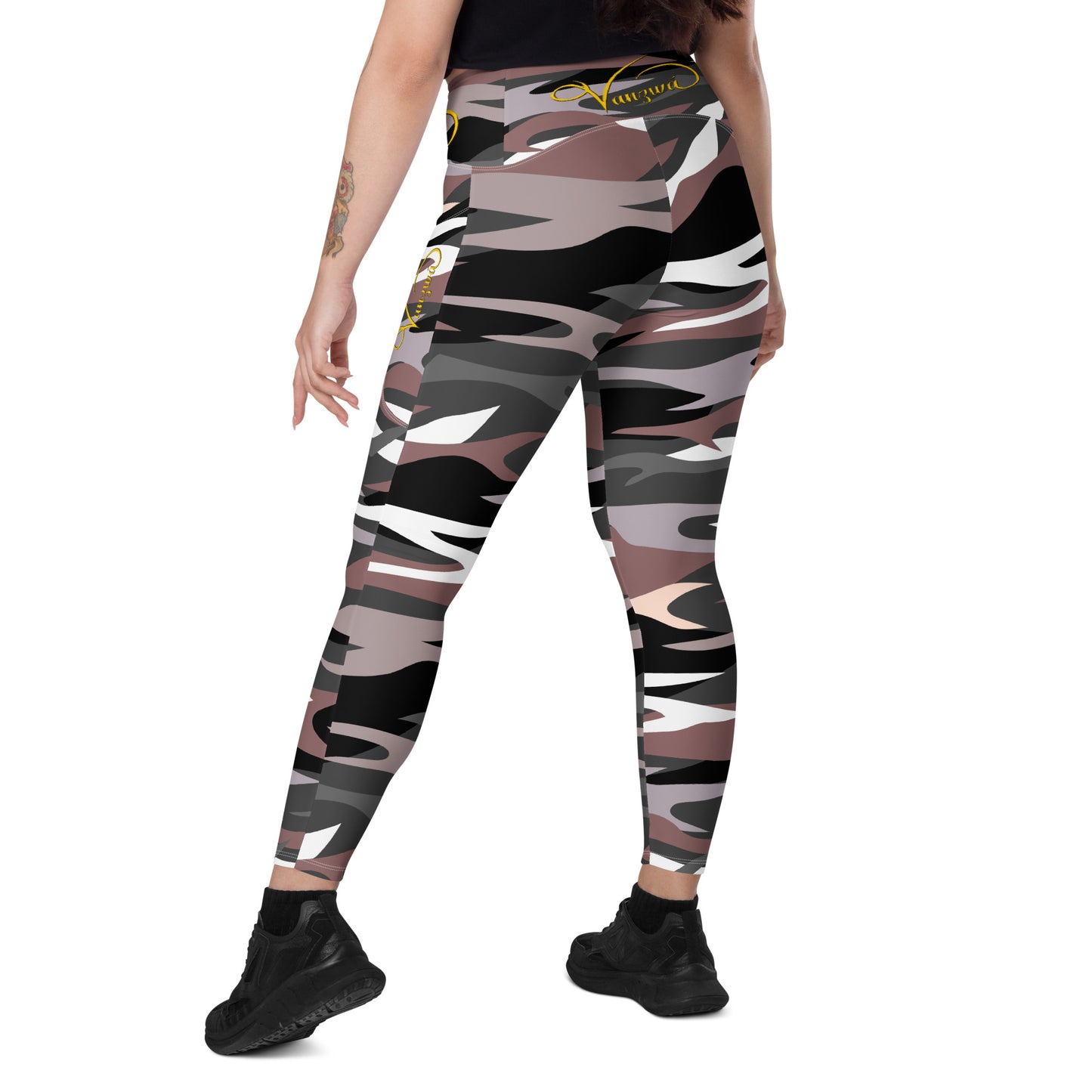 Crossover leggings with pockets