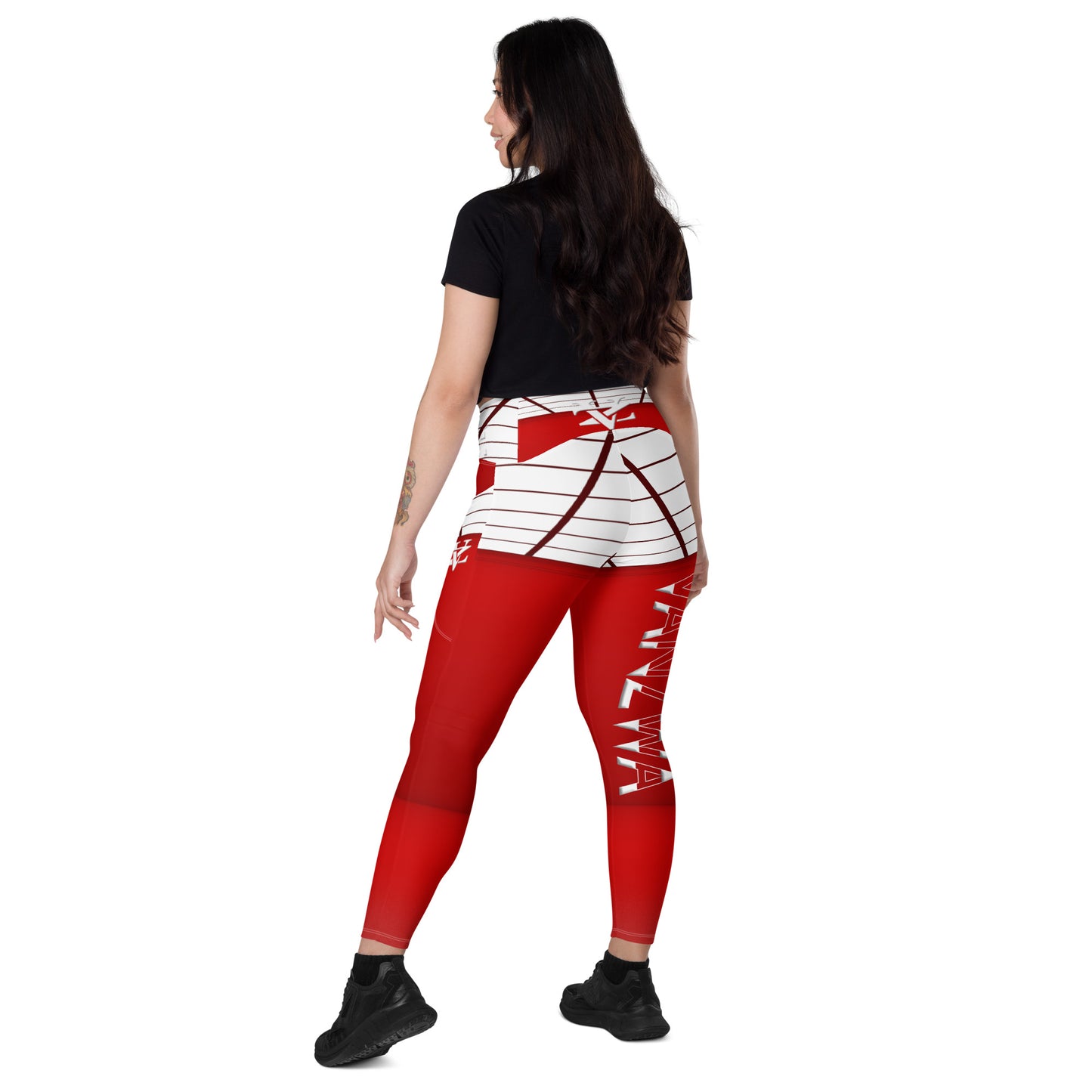 Crossover leggings with pockets