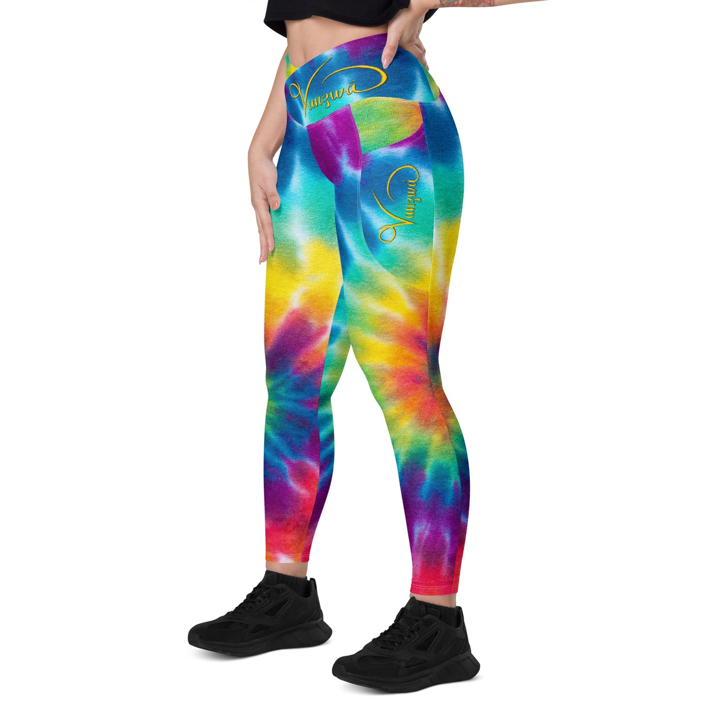 Crossover leggings with pockets