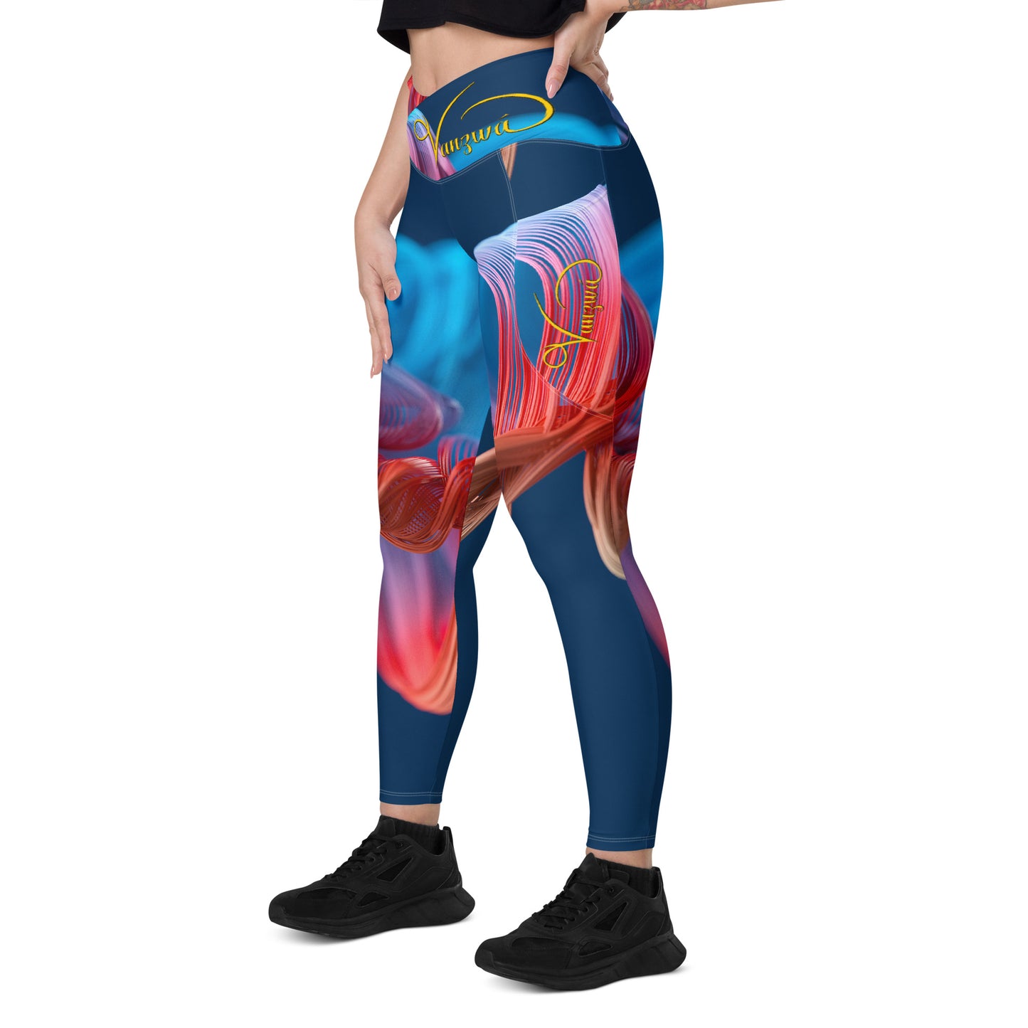 Crossover leggings with pockets