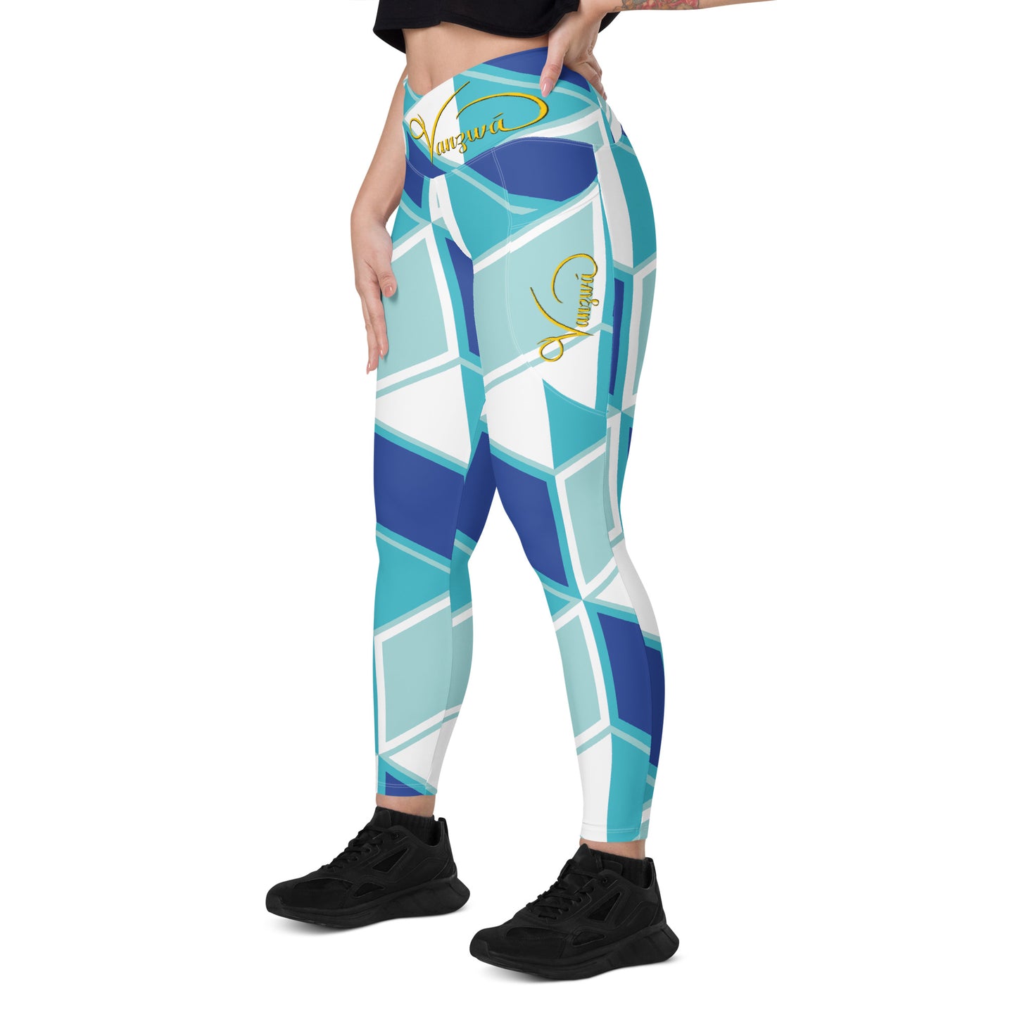 Crossover leggings with pockets