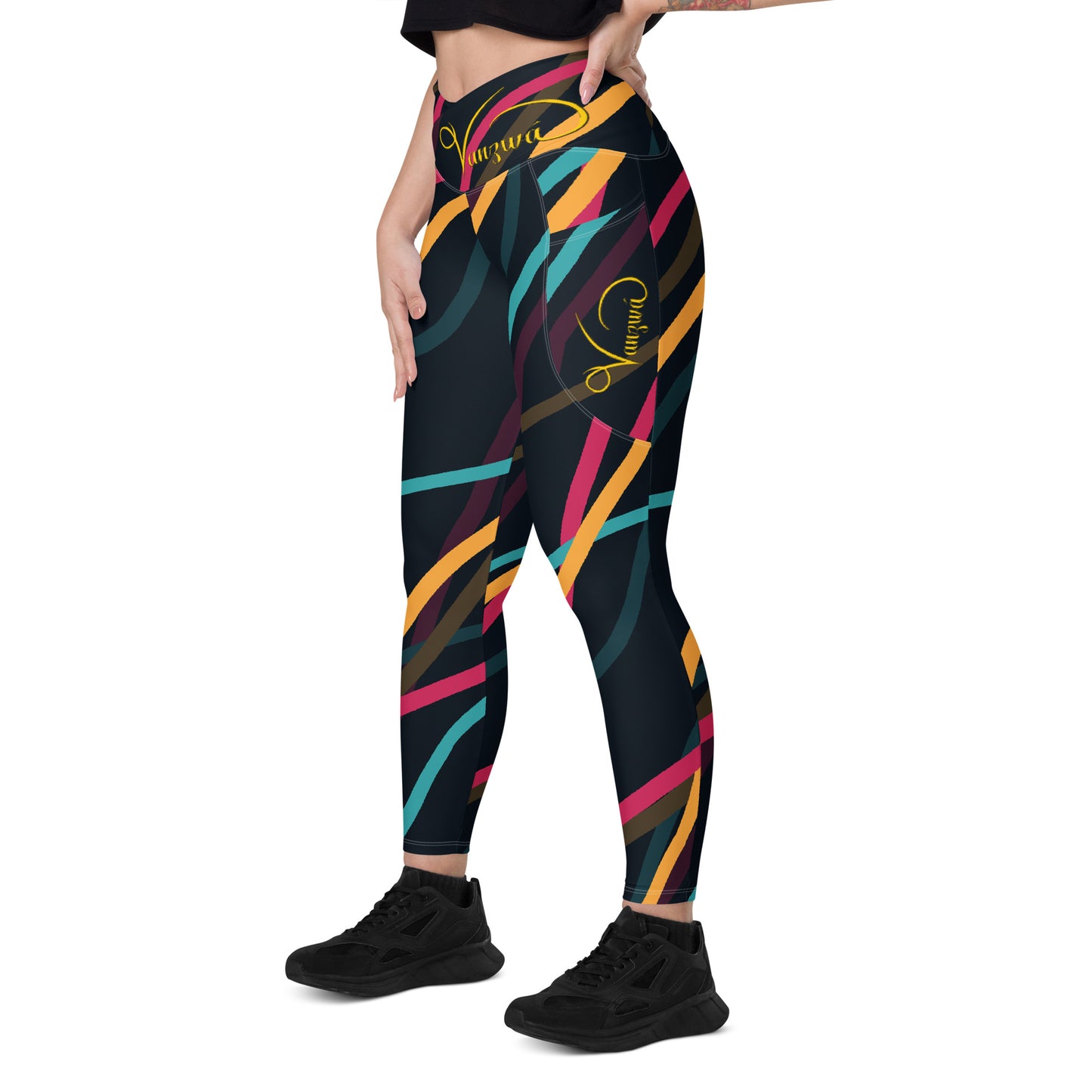 Crossover leggings with pockets