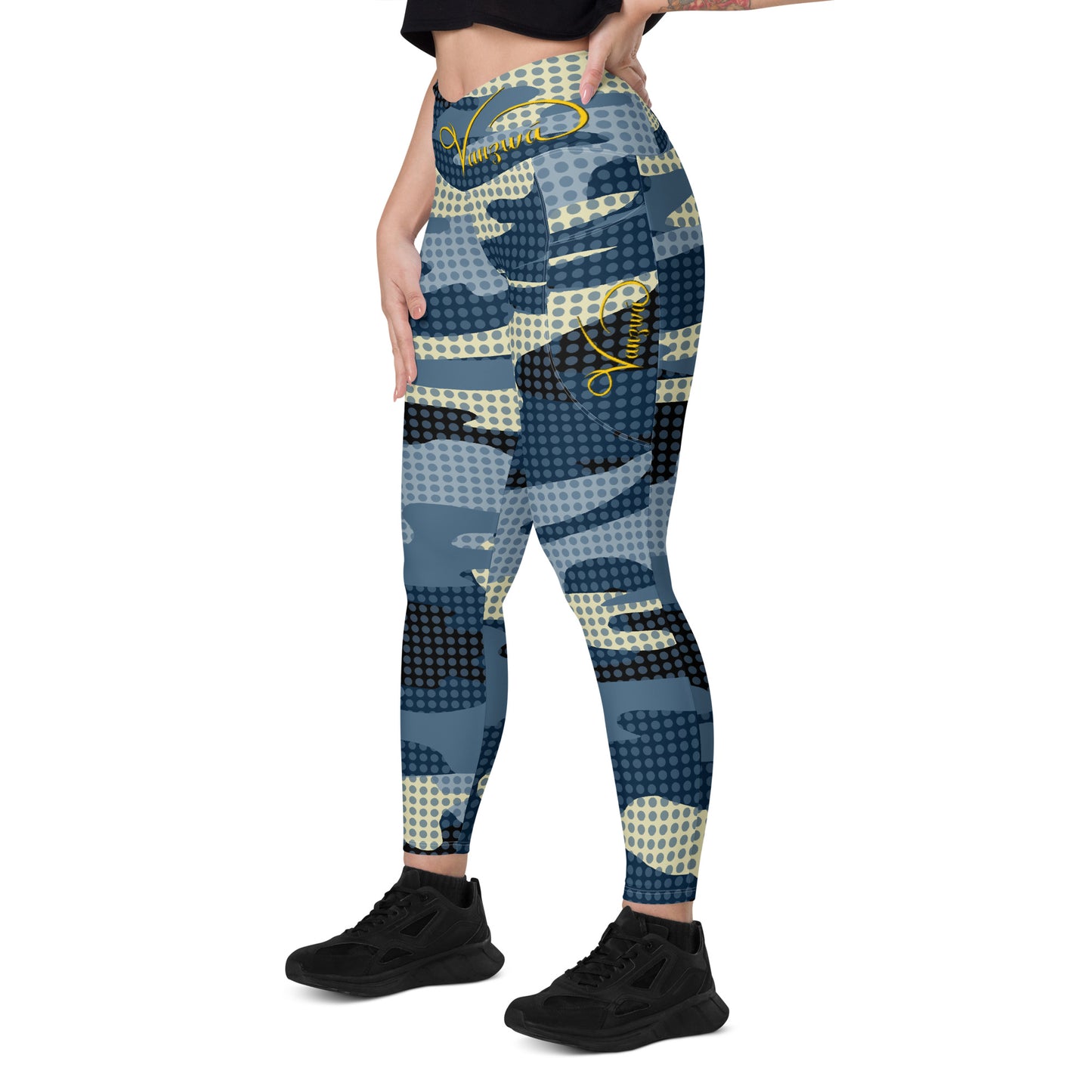 Crossover leggings with pockets