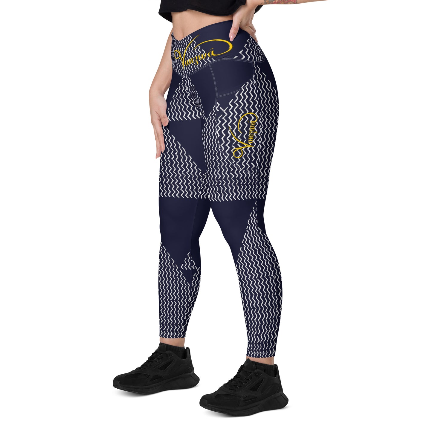 Crossover leggings with pockets