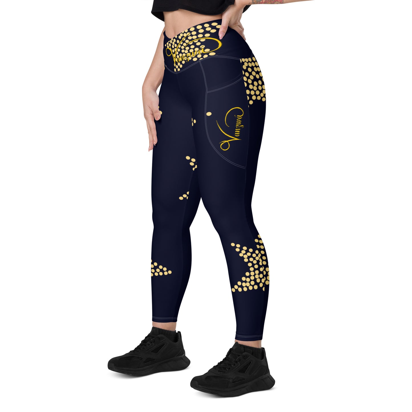 Crossover leggings with pockets