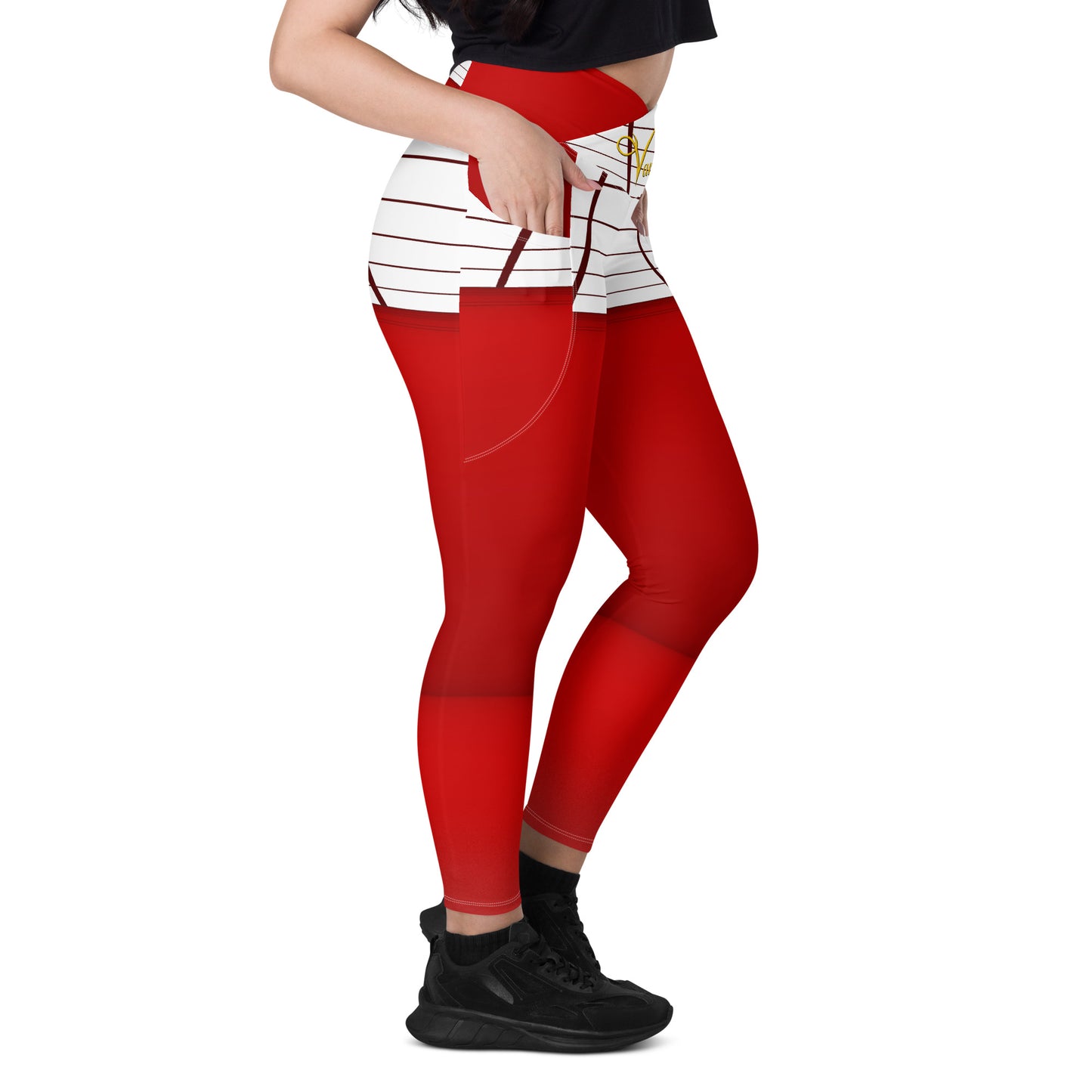 Crossover leggings with pockets