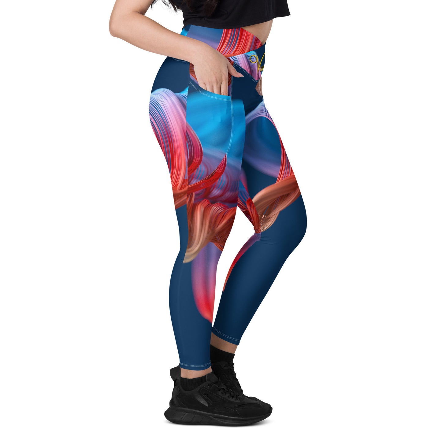 Crossover leggings with pockets