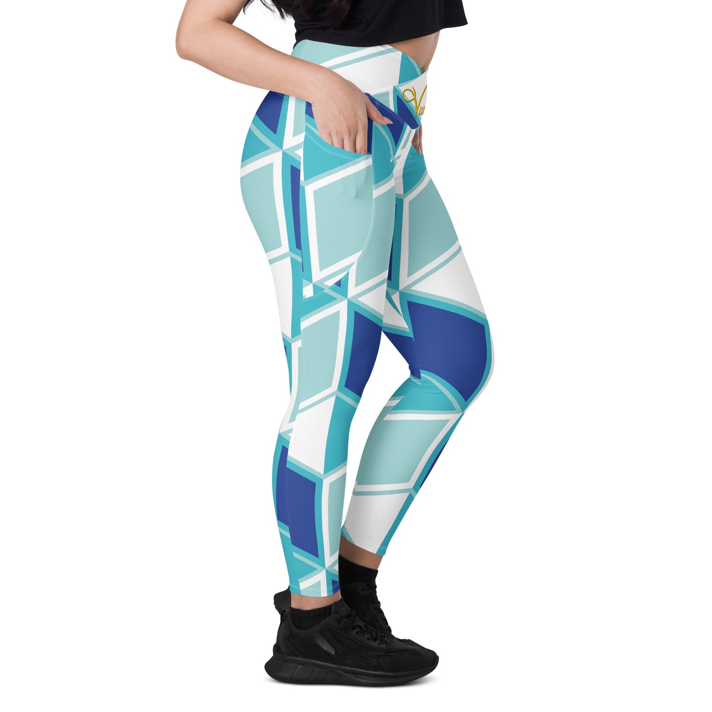 Crossover leggings with pockets