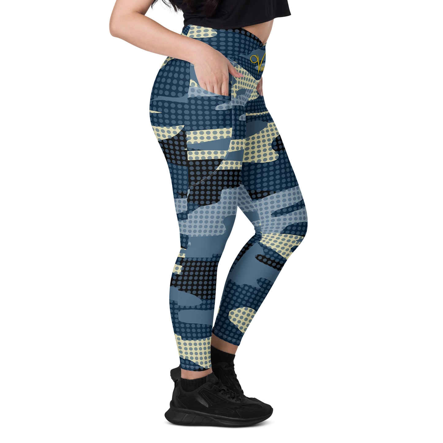 Crossover leggings with pockets