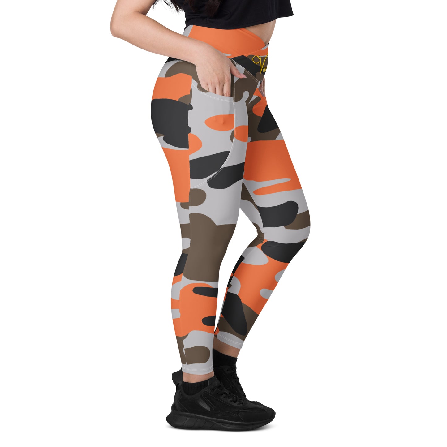 Crossover leggings with pockets