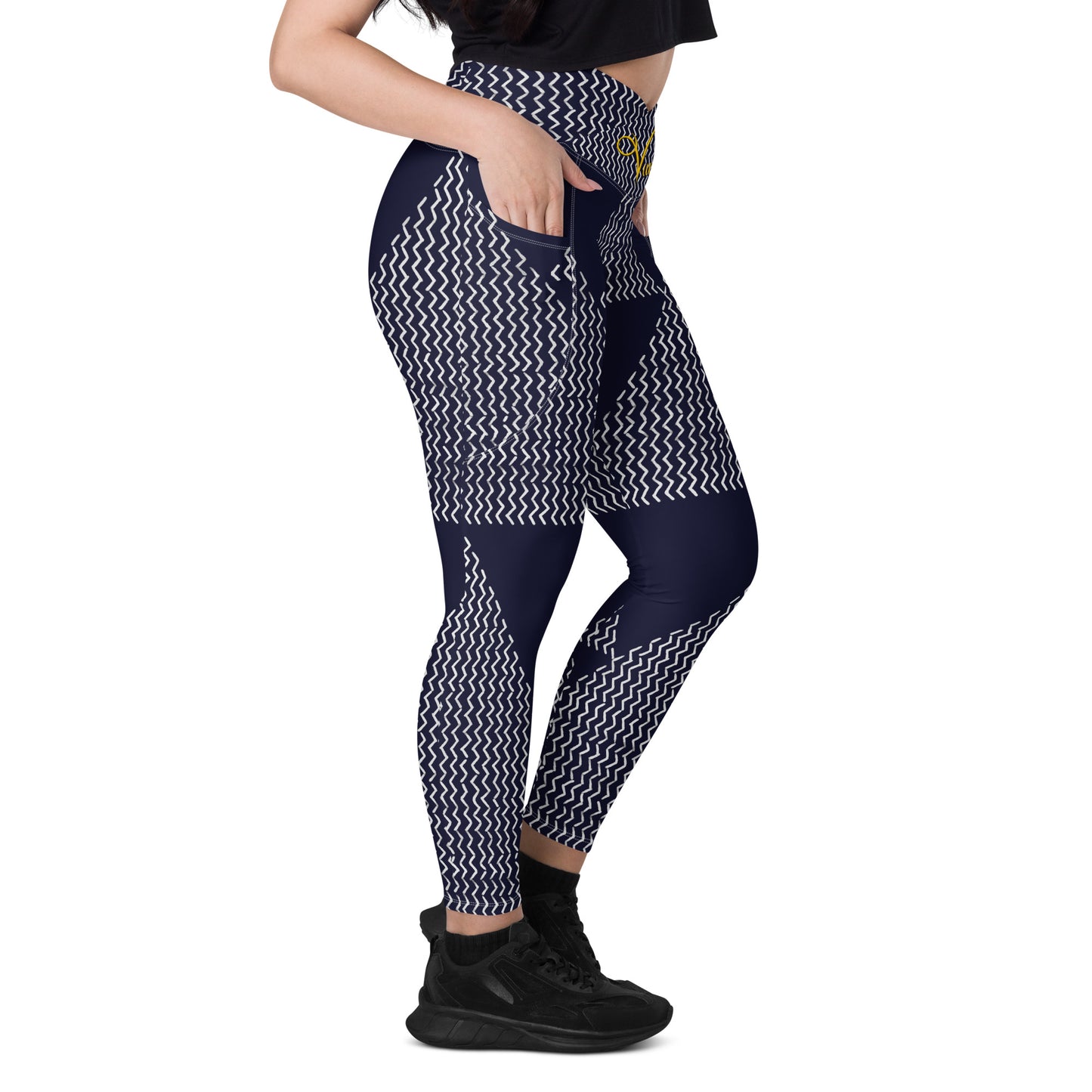 Crossover leggings with pockets