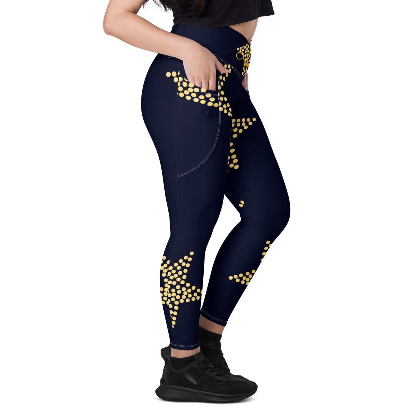 Crossover leggings with pockets