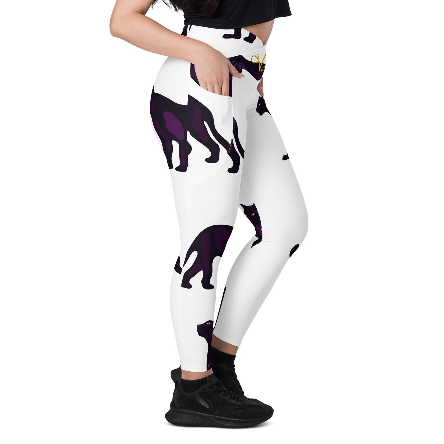 Crossover leggings with pockets