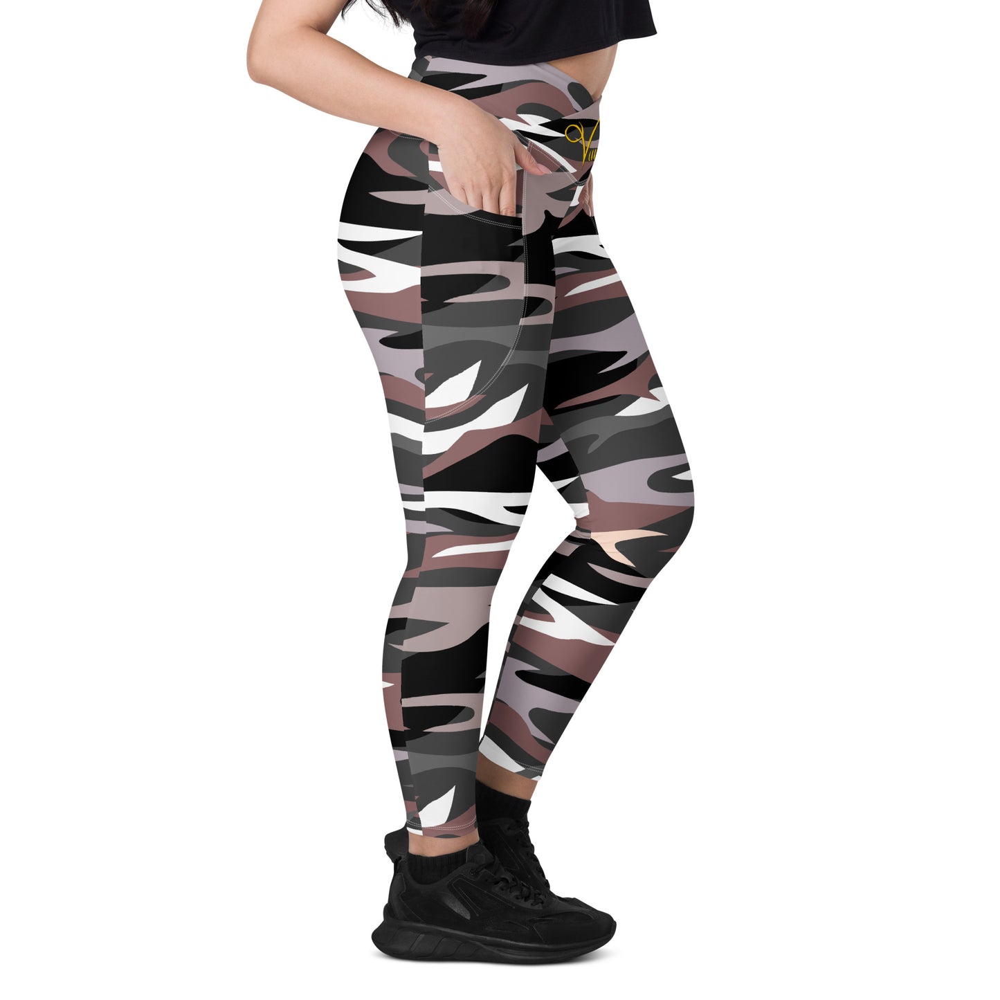 Crossover leggings with pockets