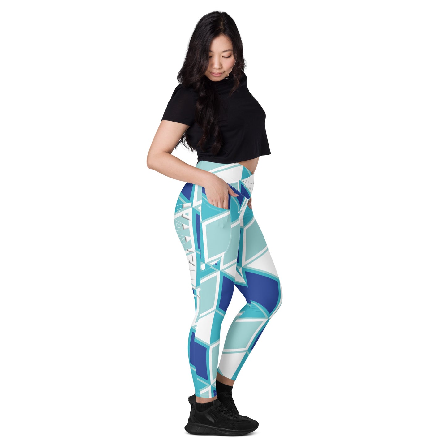 Crossover leggings with pockets