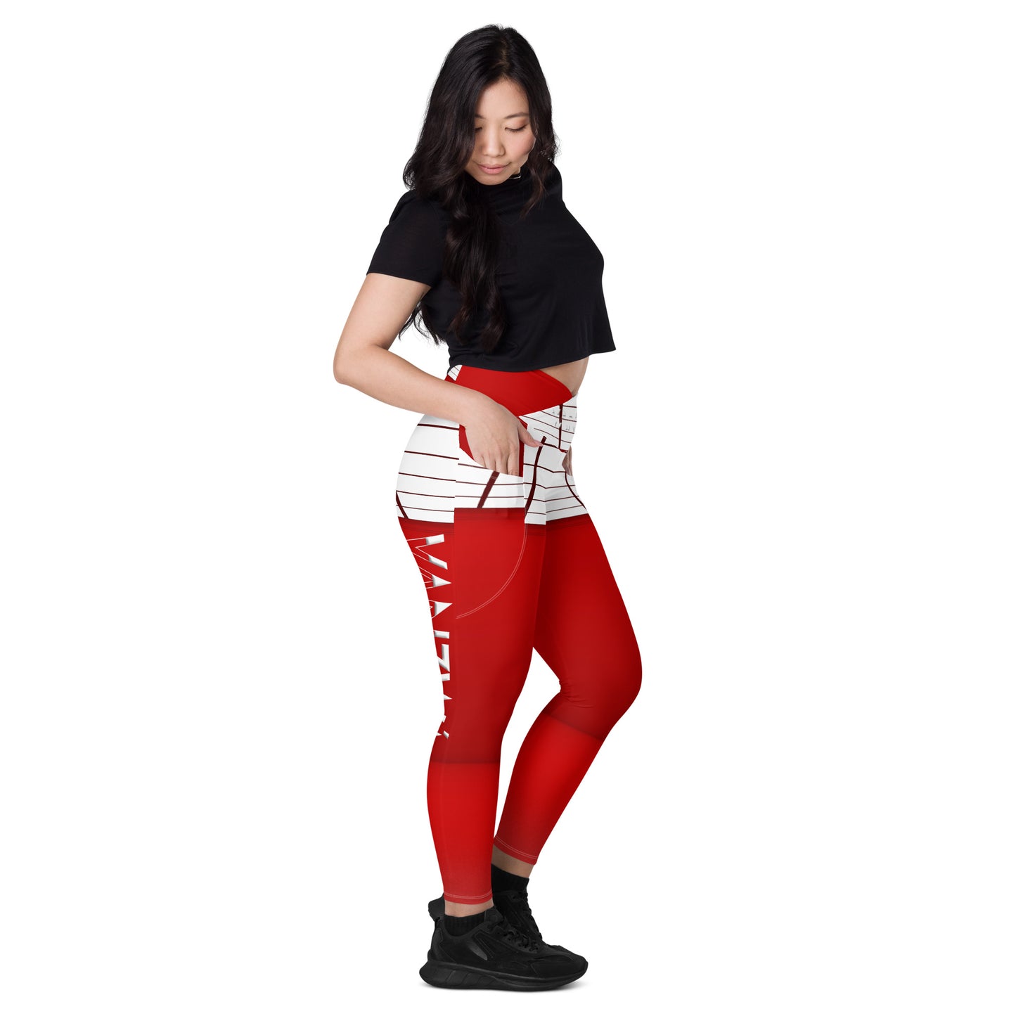 Crossover leggings with pockets